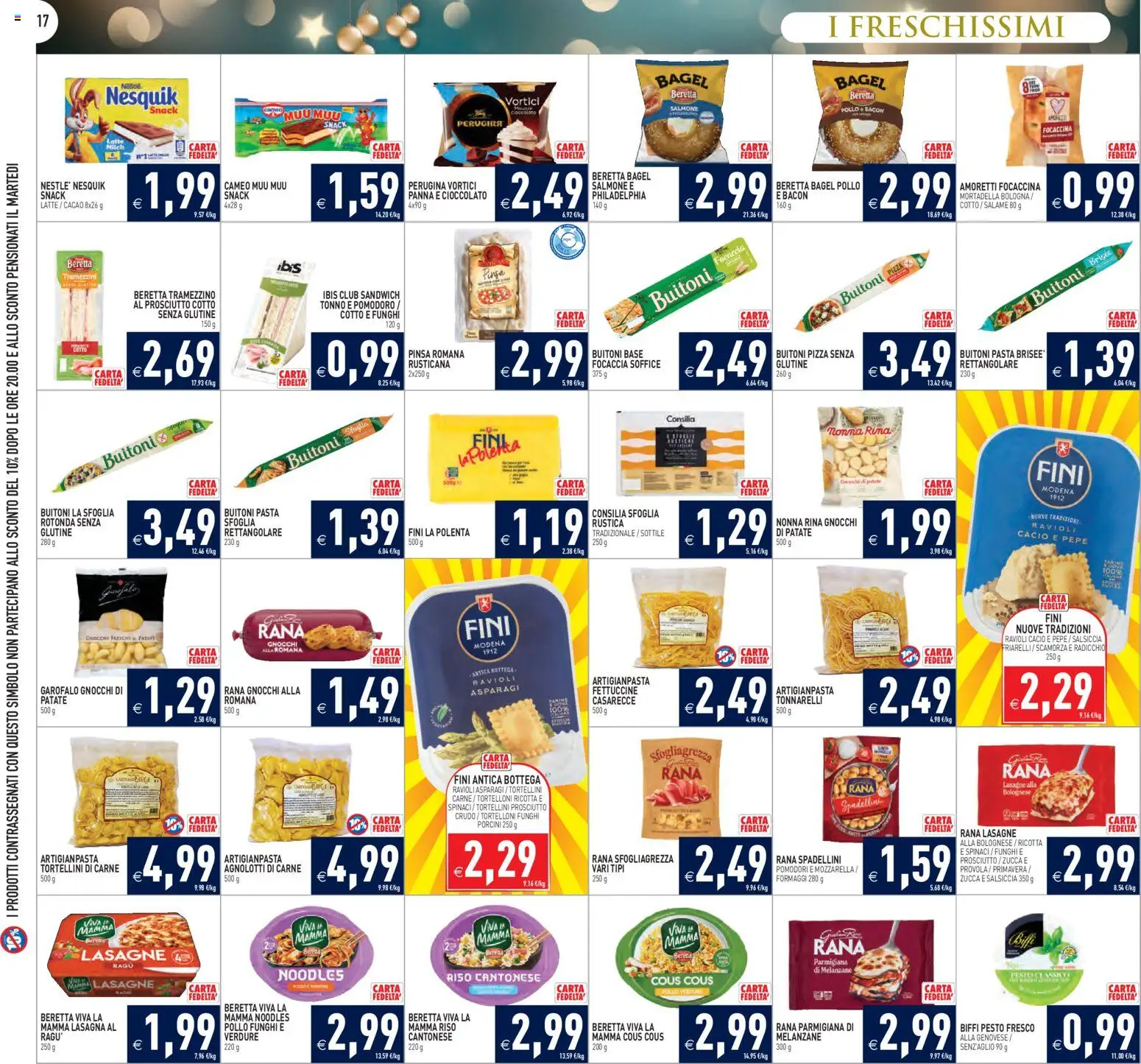 Volantino PIM Supermercati del 27.12.2025 | Pagina: 17 | Prodotti: Salmone, Prosciutto, Spinaci, Mortadella