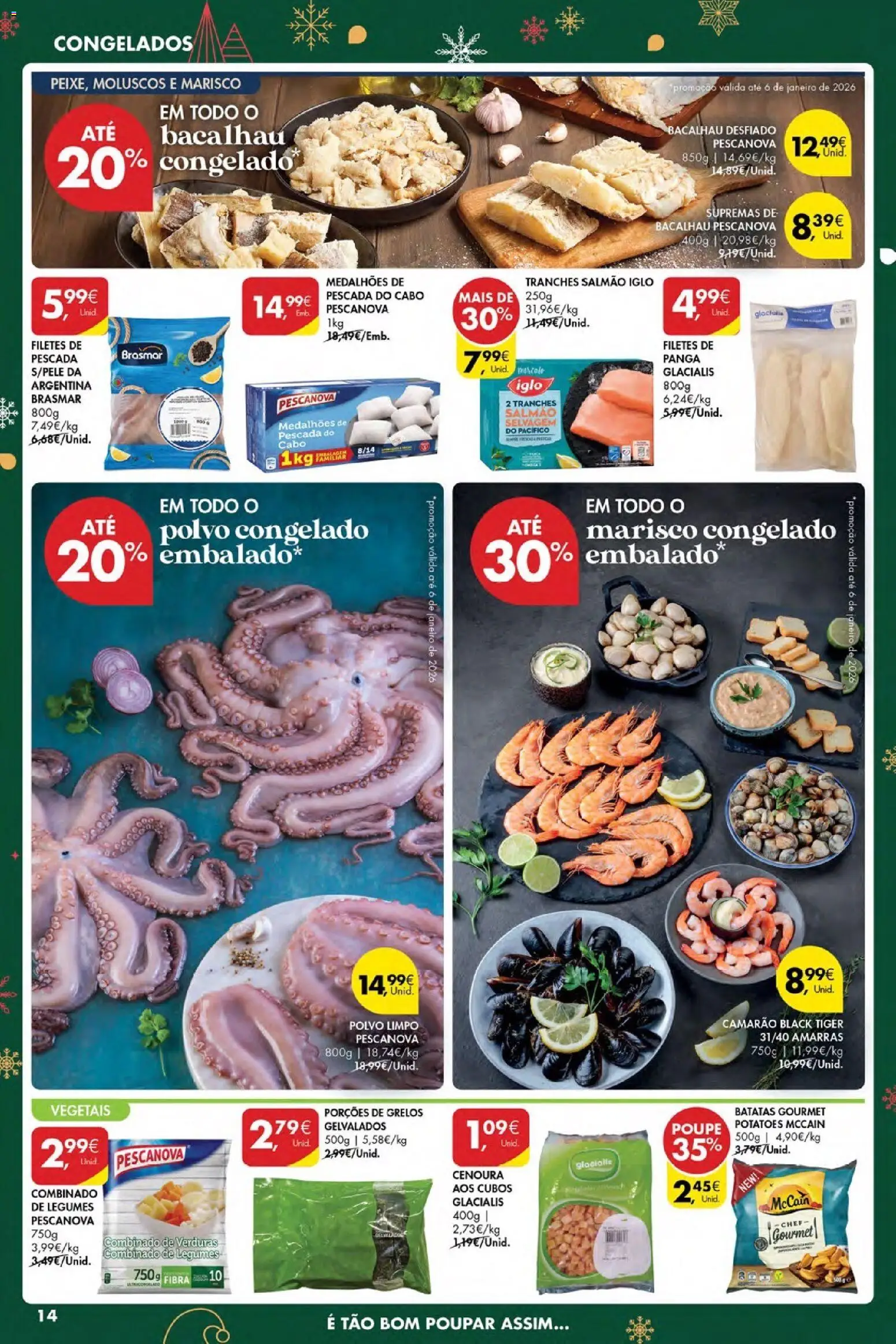 Pingo Doce Poupe Esta Semana Açores │ válido de 11.12.2025 | Página: 14 | Produtos: Bacalhau, Pescada, Grelos, Pescada do cabo