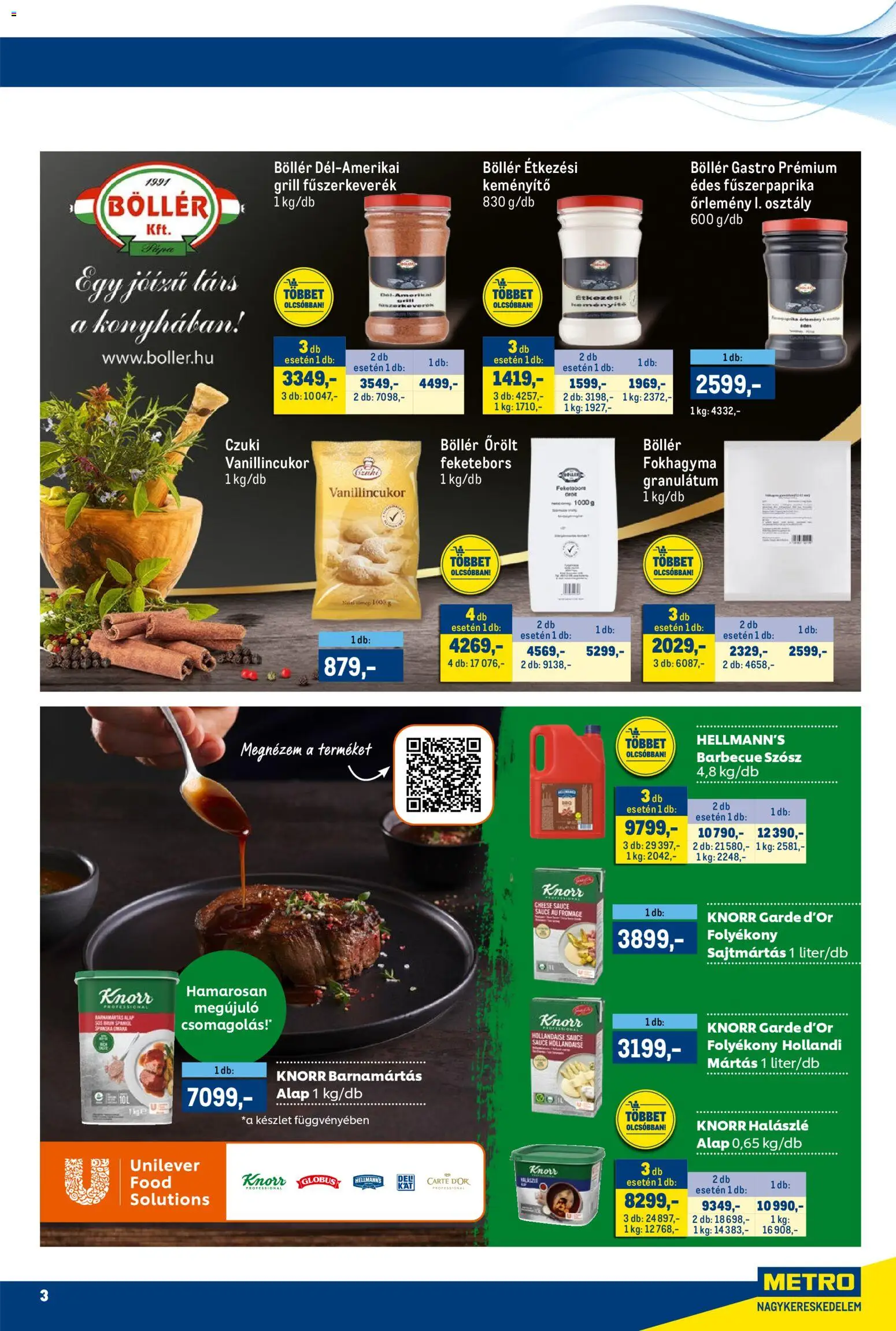 Metro akciós ujság - amely érvényes a következő dátumtól: 16.01.2026 | Oldal: 3 | Termékek: Fűszerkeverék, Grill, Barnamártás, Halászlé