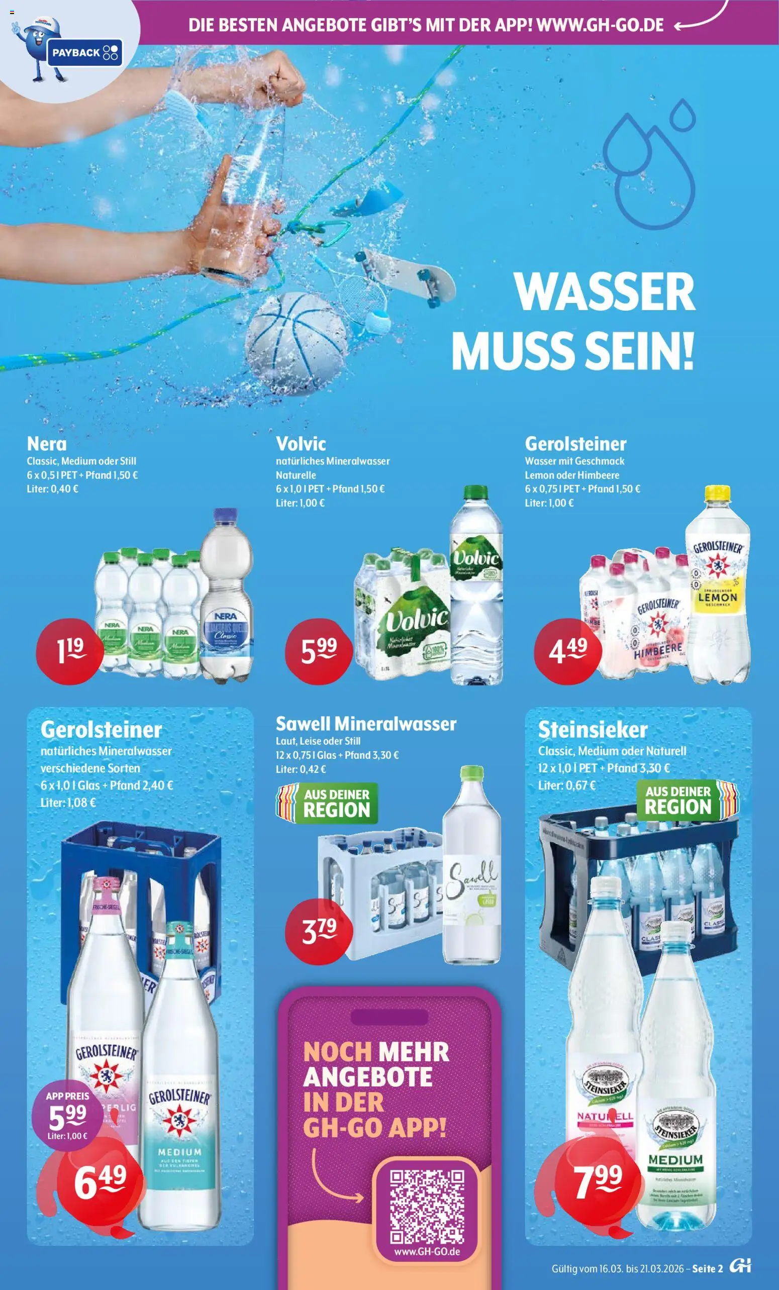 Getränke Hoffmann - Nordrhein - Westfalen – gültig ab 16.03.2026 | Seite: 2 | Produkte: Mineralwasser, Wasser, Himbeere, Volvic