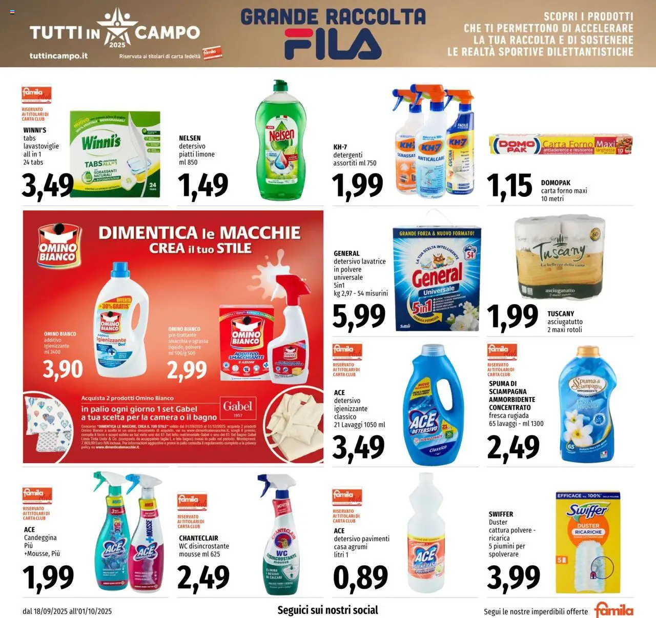 Volantino Famila del 18.09.2025 | Pagina: 21 | Prodotti: Anticalcare, Limone, Lavastoviglie, Bagno