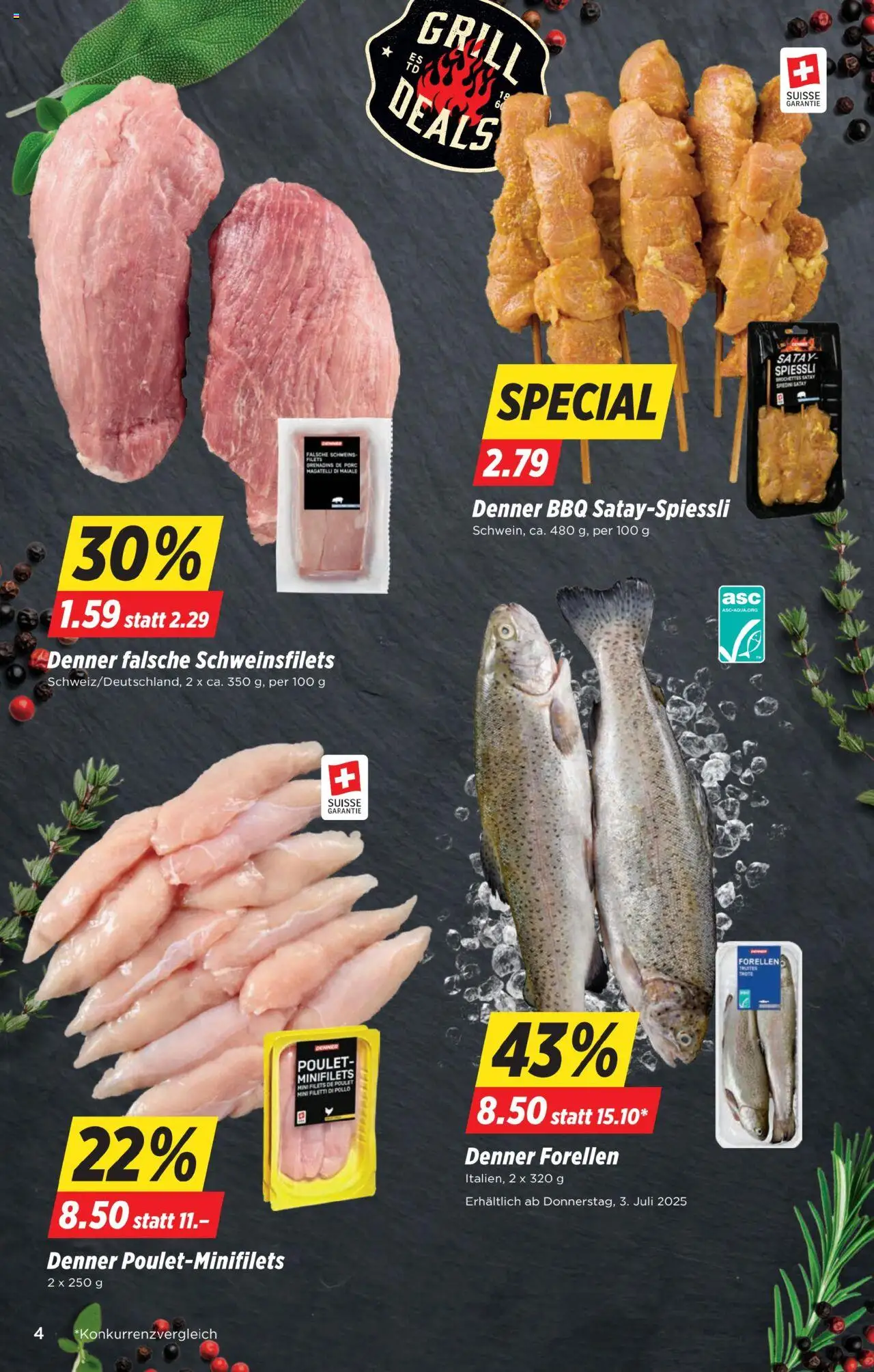 Denner Aktionen ab 01.07.2025 | Seite: 5 | Produkte: Dressing, Salami, Gemüse, Grill