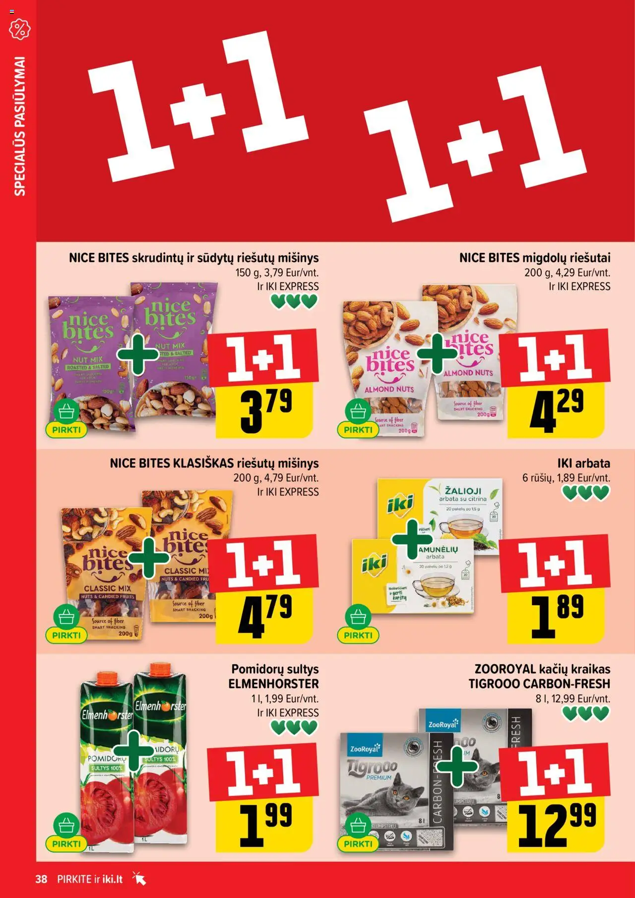 IKI akcijos nuo 08.09.2025 | Puslapis: 38 | Prekių: Riešutai, Sultys, Arbata