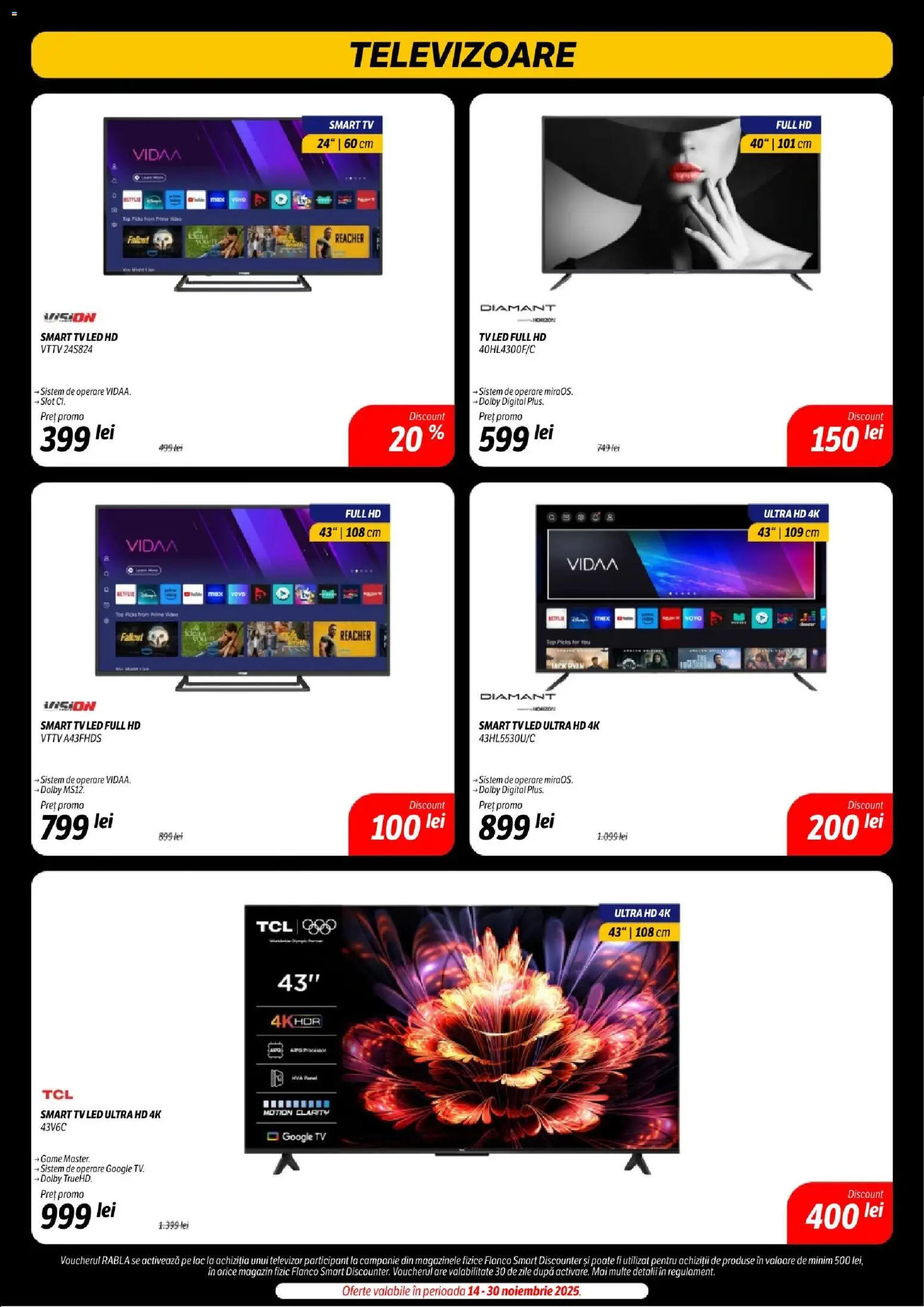 Noul catalog Flanco – valabil de la 14.11.2025 | Pagină: 7 | Produse: Televizor, Video, Top, Babak