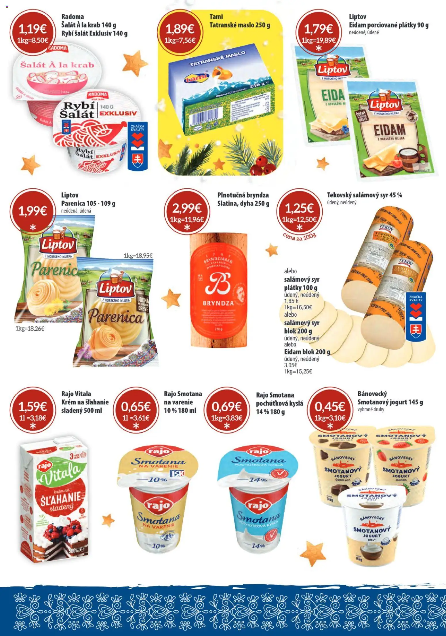 Nové Sintra akcie – leták je platný od 15.12.2025 | Strana: 6 | Produkty: Jogurt, Smotana, Krém, Šalát