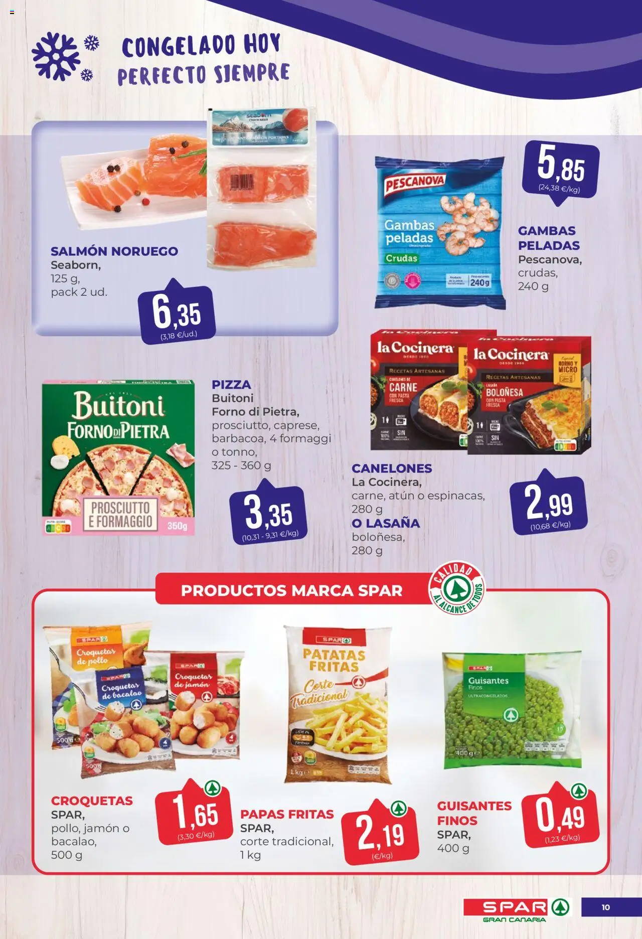 Spar folleto │ válido desde el 27.06.2025 | Página: 10 | Productos: Jamón, Pizza, Papas fritas, Croquetas