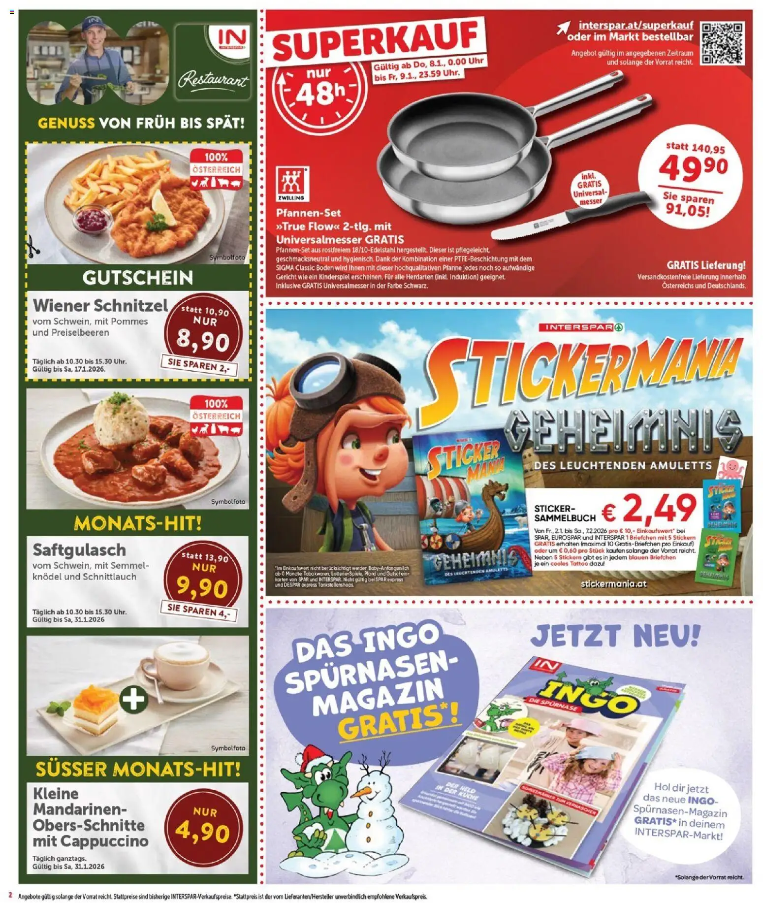 Interspar Flugblatt - Burgenland gültig ab 08.01.2026 | Seite: 2 | Produkte: Mandarinen, Uhr
