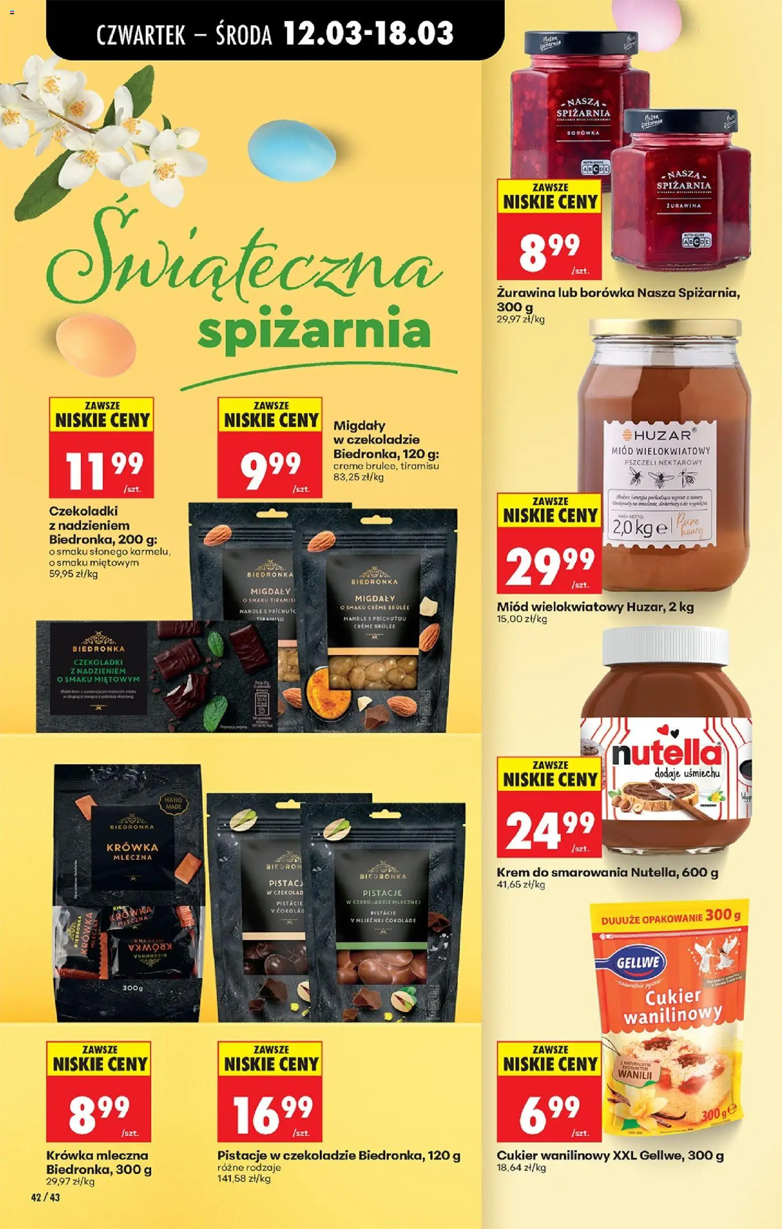 Biedronka Polsko leták - Codziennie niskie ceny od 12.03.2026 | Strana: 54 | Produkty: Krém, Mandle, Crème brûlée, Nutella