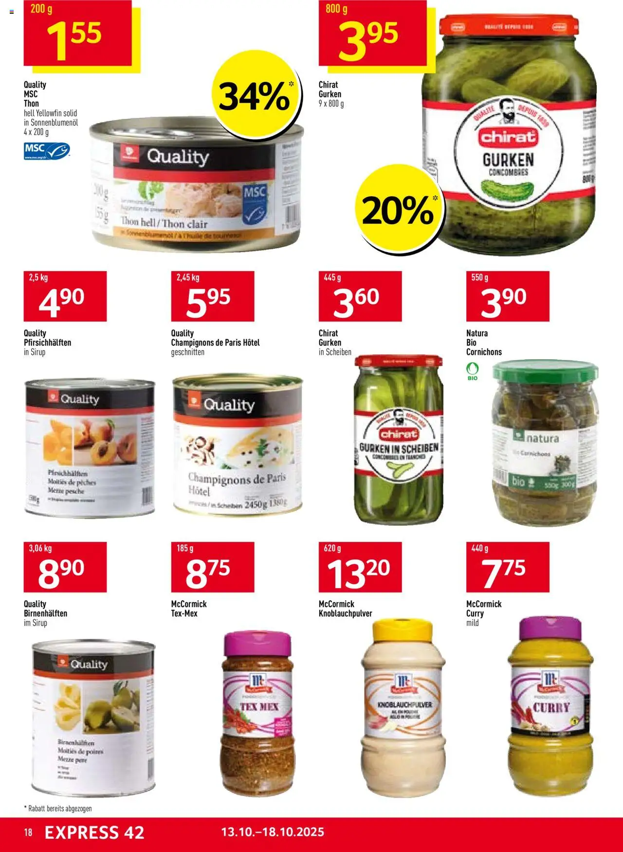 Prodega Aktionen – gültig ab 13.10.2025 | Seite: 18 | Produkte: Sirup, Champignons, Gurken