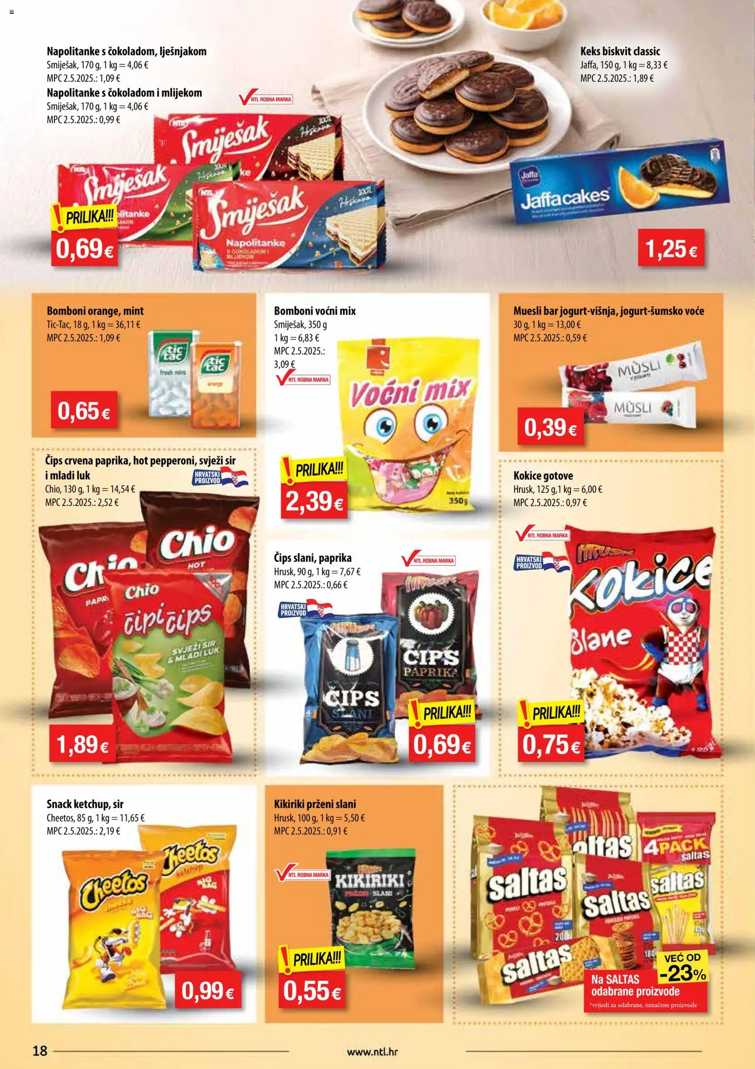 NTL katalog | vrijedi od 11.02.2026 | Stranica: 18 | Proizvodi: Musli, Čips, Svježi sir, Kikiriki