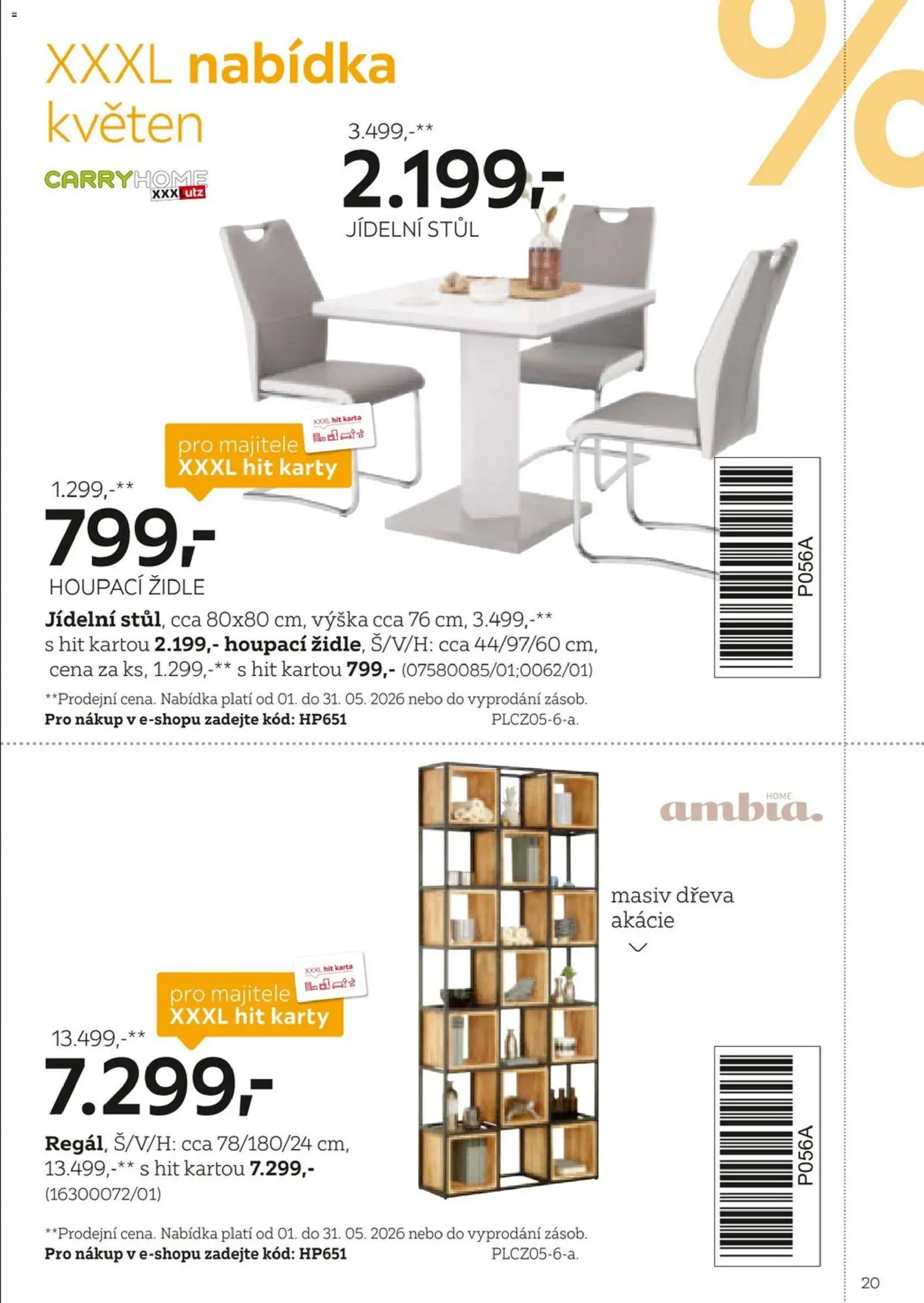 XXXLutz leták - Být věrným zákazníkem se vyplatí od 01.02.2026 | Strana: 20 | Produkty: Stůl, Židle, Karty