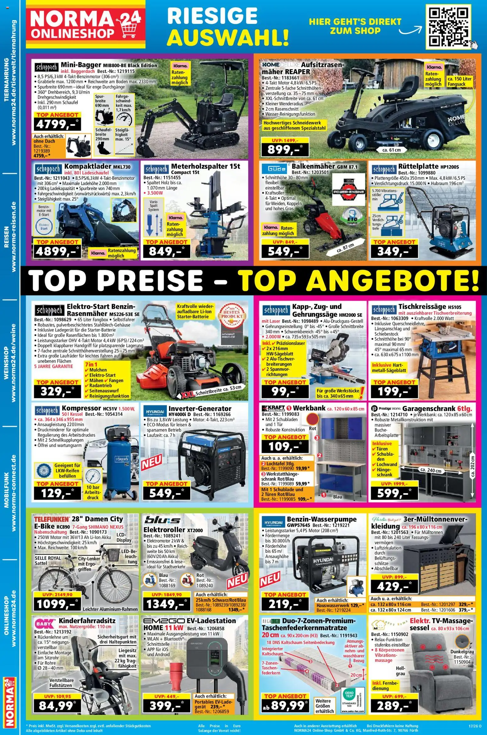 Norma Prospekt – gültig ab 20.04.2026 | Seite: 21 | Produkte: Rasenmäher, Sessel, Schrank, Ladegerät