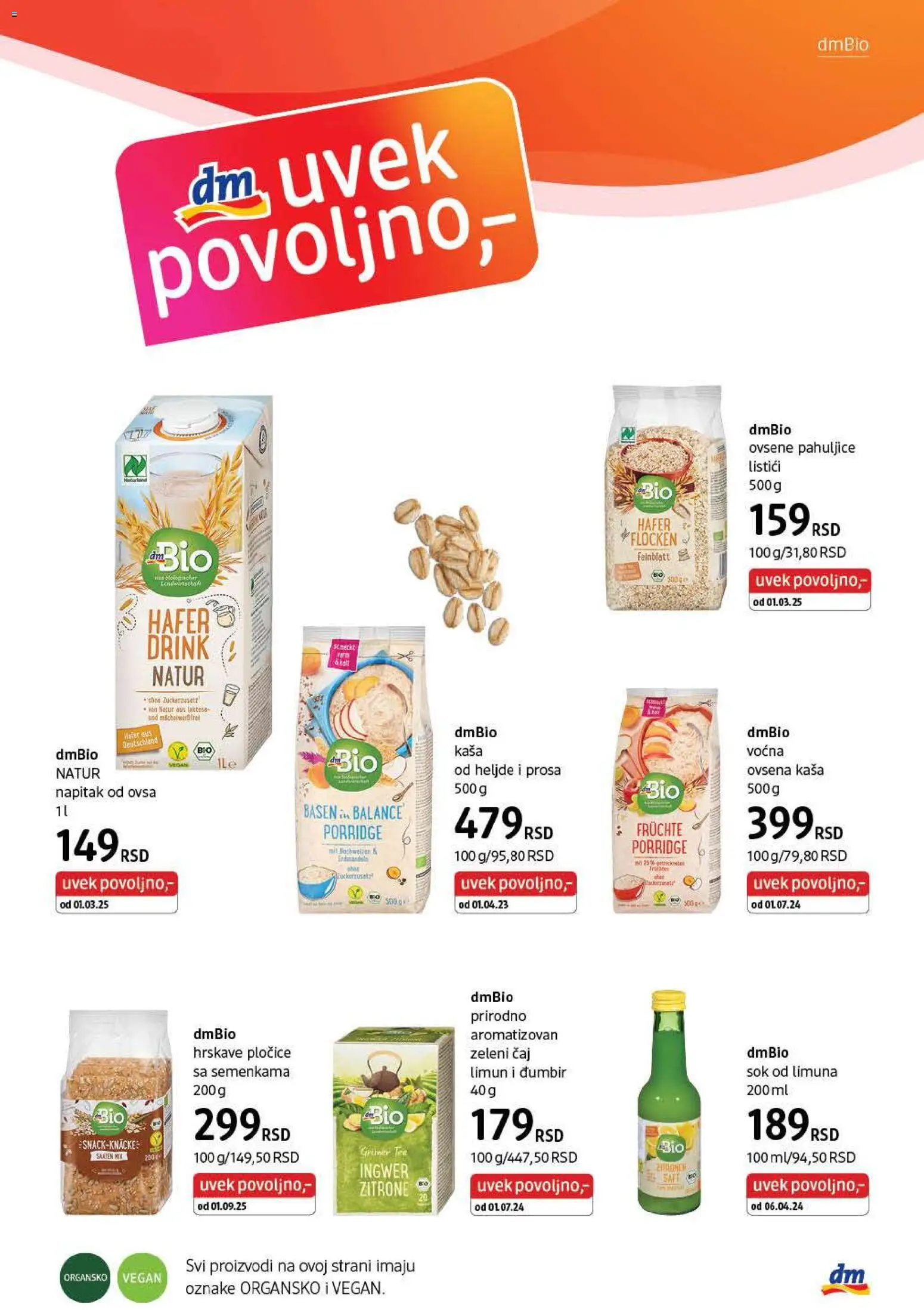 DM Drogerie katalog - važi od 01.01.2026 | Strana: 30 | Proizvode: Pahuljice, Zeleni čaj, Sok, Čaj