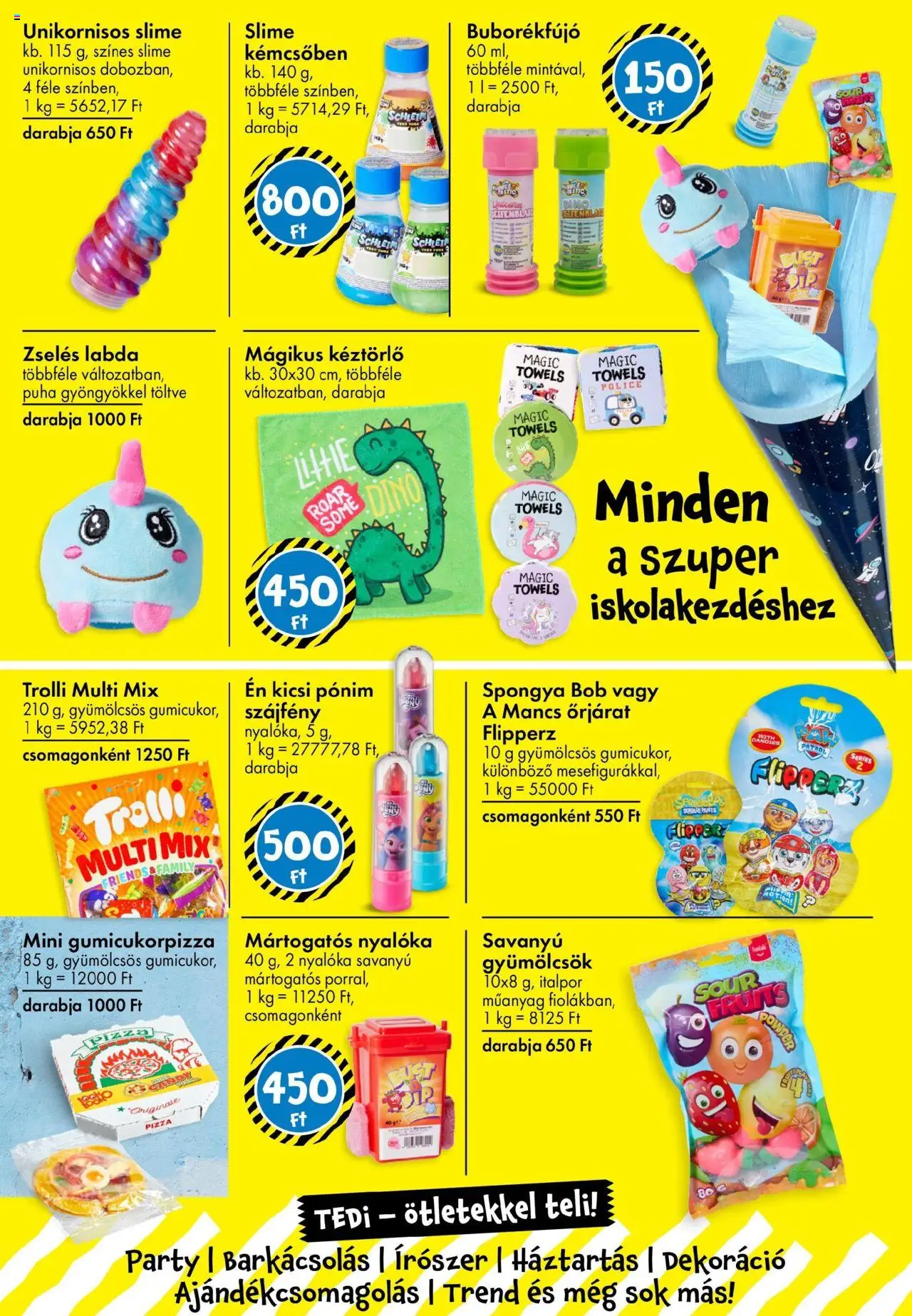TEDi akciós ujság - amely érvényes a következő dátumtól: 22.08.2025 | Oldal: 4 | Termékek: Nyalóka, Szájfény, Pizza, Spongya