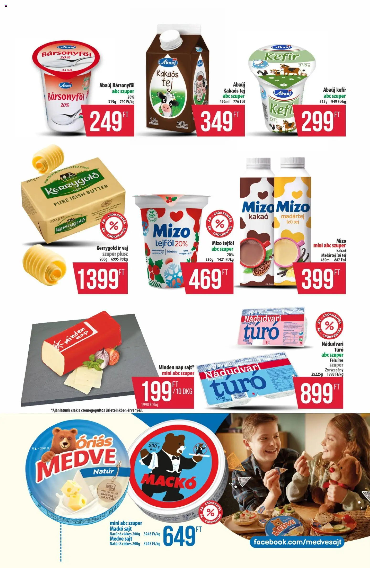 COOP akciós ujság - amely érvényes a következő dátumtól: 22.01.2026 | Oldal: 4 | Termékek: Kefir, Tej, Tejföl, Kakaós tej