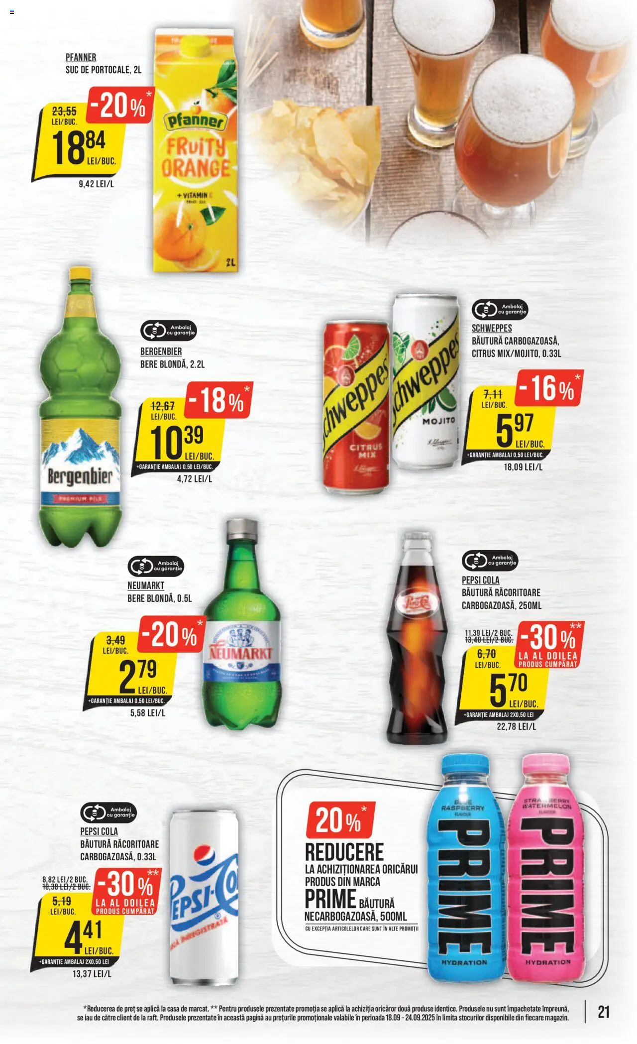 Noul catalog Mega Image – valabil de la 18.09.2025 | Pagină: 21 | Produse: Amerikan servis, Suc, Bere, Plastik Kulübe