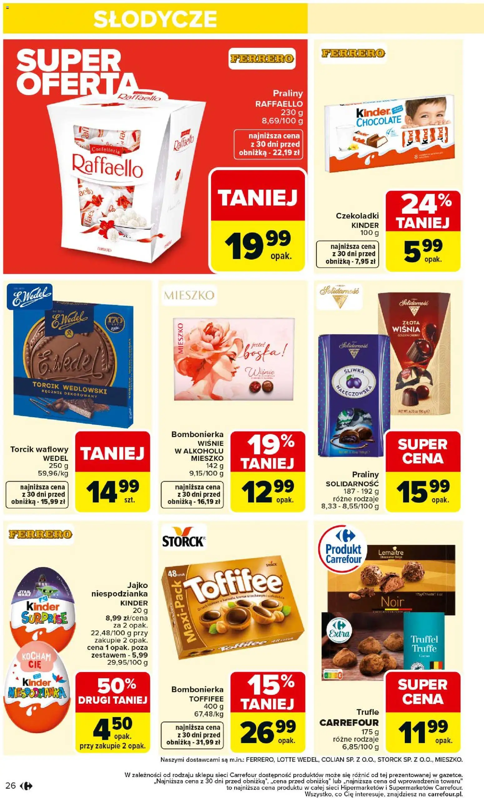 Carrefour gazetka od 02.03.2026 | Strona: 28 | Produkty: Słodycze, Czekoladki, Bombonierka, Toffifee