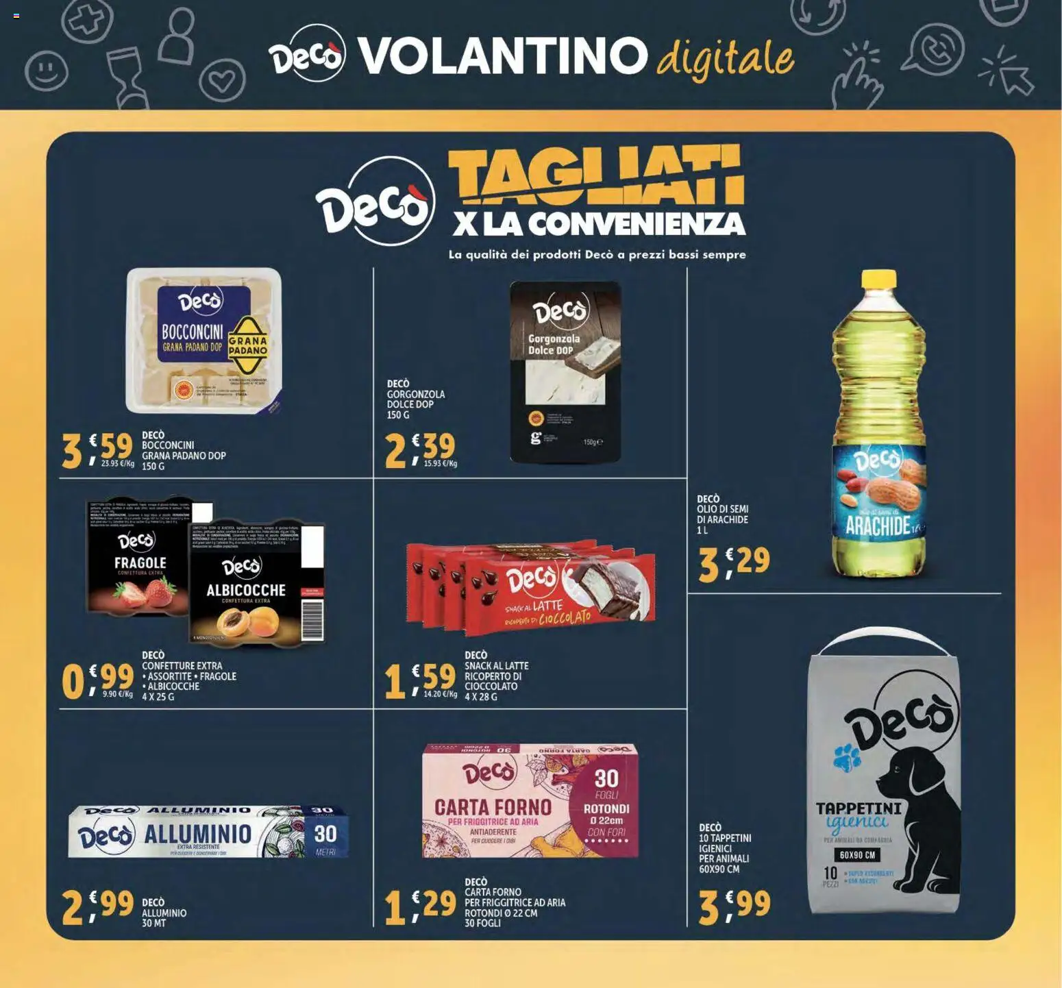 Volantino Decò del 02.12.2025 | Pagina: 44 | Prodotti: Fragole, Latte, Olio, Albicocche