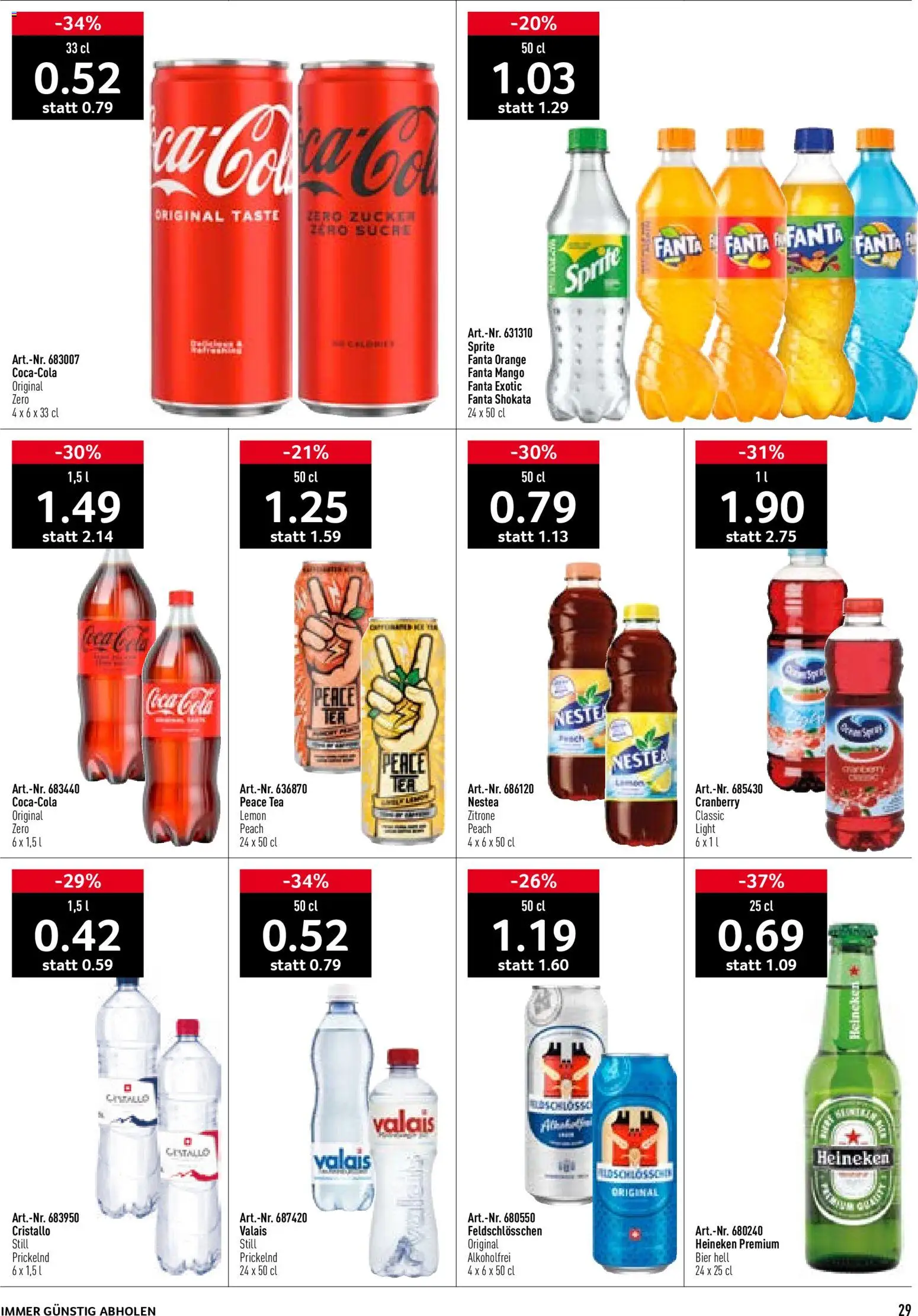Prodega aktionen – gültig ab 06.04.2026 | Seite: 29 | Produkte: Coca Cola, Fanta, Sprite, Mango