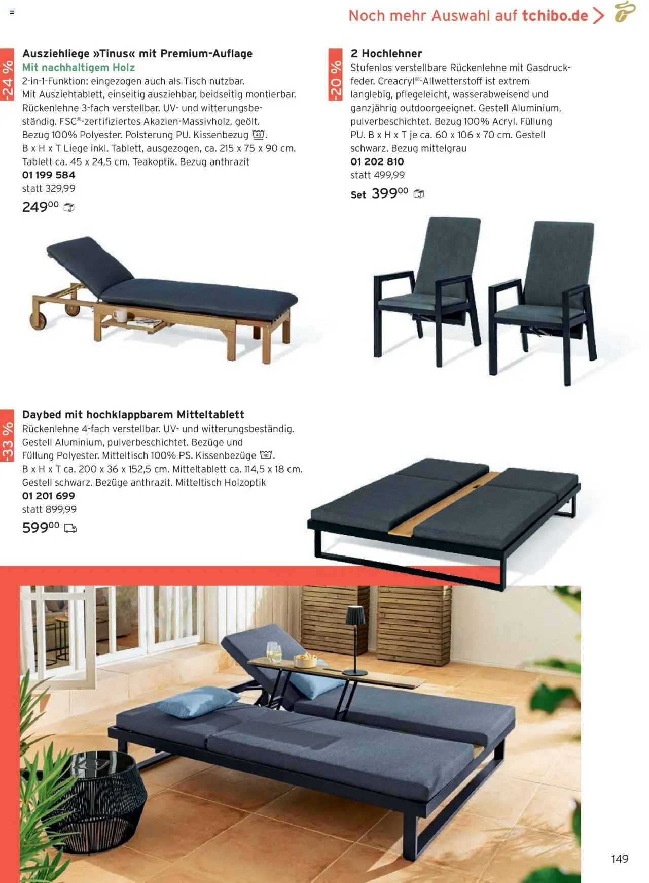 Angebote Tchibo - gültig ab dem 01.08.2025 | Seite: 149 | Produkte: Tisch, Liege