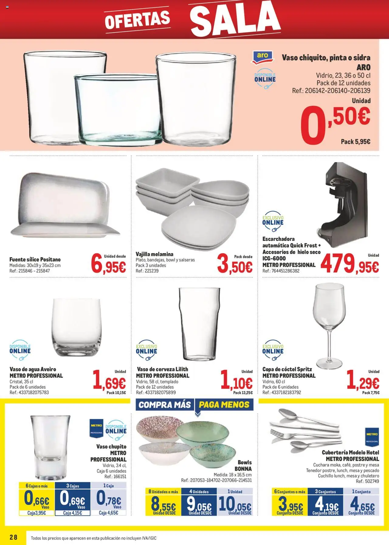 Makro -  Precios Centro │ válido desde el 02.06.2025 | Página: 28 | Productos: Ηλεκτρονικα ειδη, Cerveza, Βρεφικό κρεβάτι, Cubertería