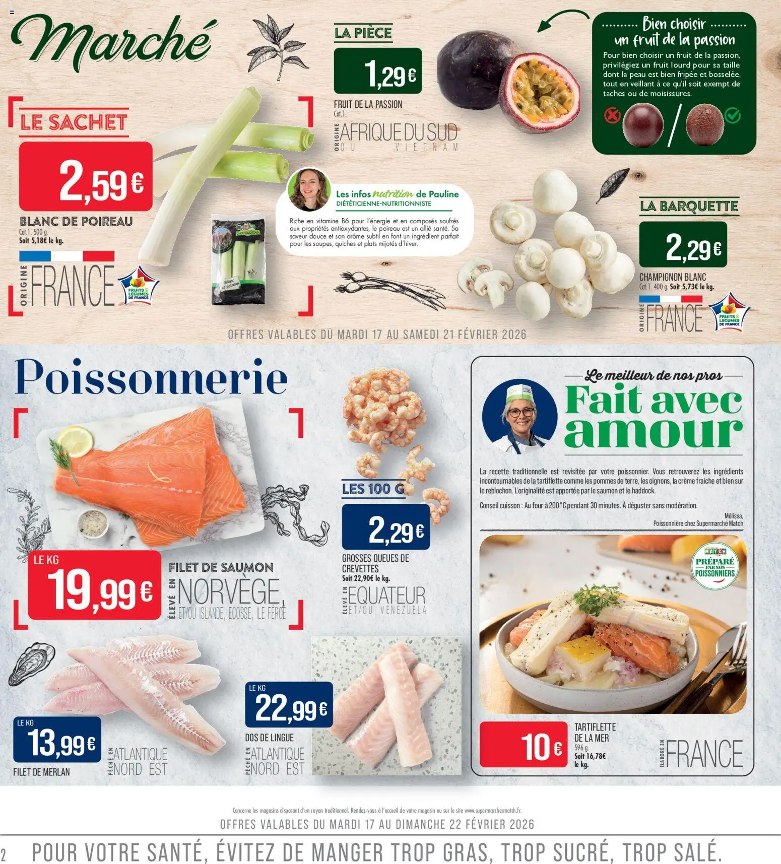 {H1} | Page: 2 | Produits: Filet de saumon, Pommes, Crème fraiche, Saumon