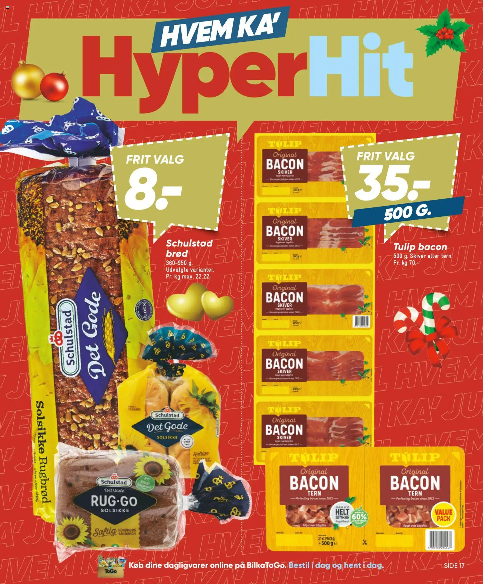 Bilka tilbudsavis – gyldig fra 12.12.2025 | Side: 17 | Produkter: Brød, Rugbrød, Bacon