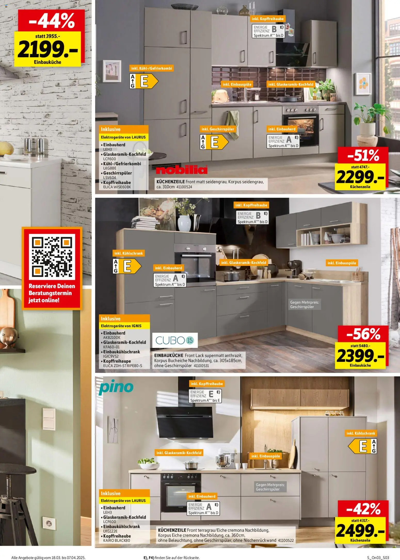 Sconto Prospekt 	 – gültig ab 18.03.2026 | Seite: 3 | Produkte: Geschirrspüler, Einbauküche, Küchenzeile, Kühlschrank