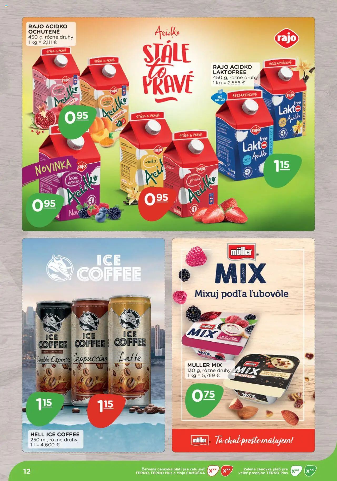 Nové Terno akcie – leták je platný od 08.09.2025 | Strana: 12 | Produkty: Acidko, Ovocie