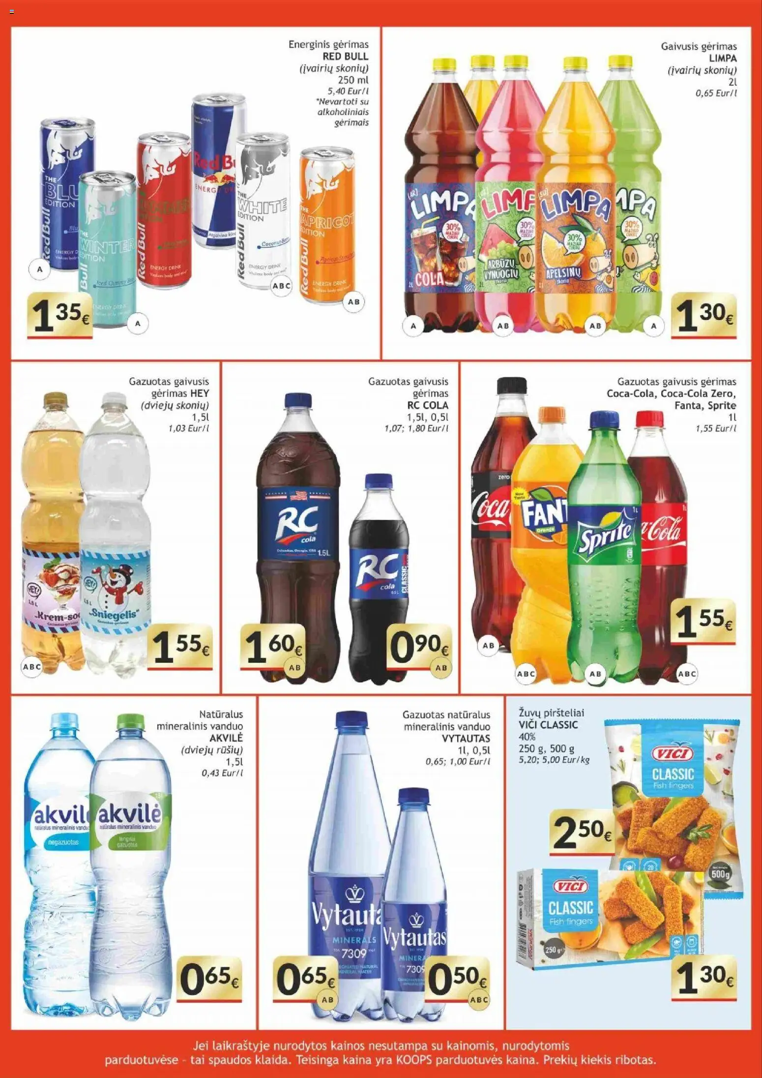 Koops akcijos nuo 09.03.2026 | Puslapis: 14 | Prekių: Gaivusis gėrimas, Energinis gėrimas, Mineralinis vanduo