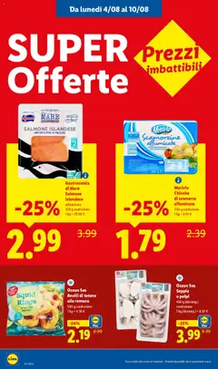 Volantino Lidl del 04.08.2025 | Pagina: 12 | Prodotti: Salmone, Latte, Totano