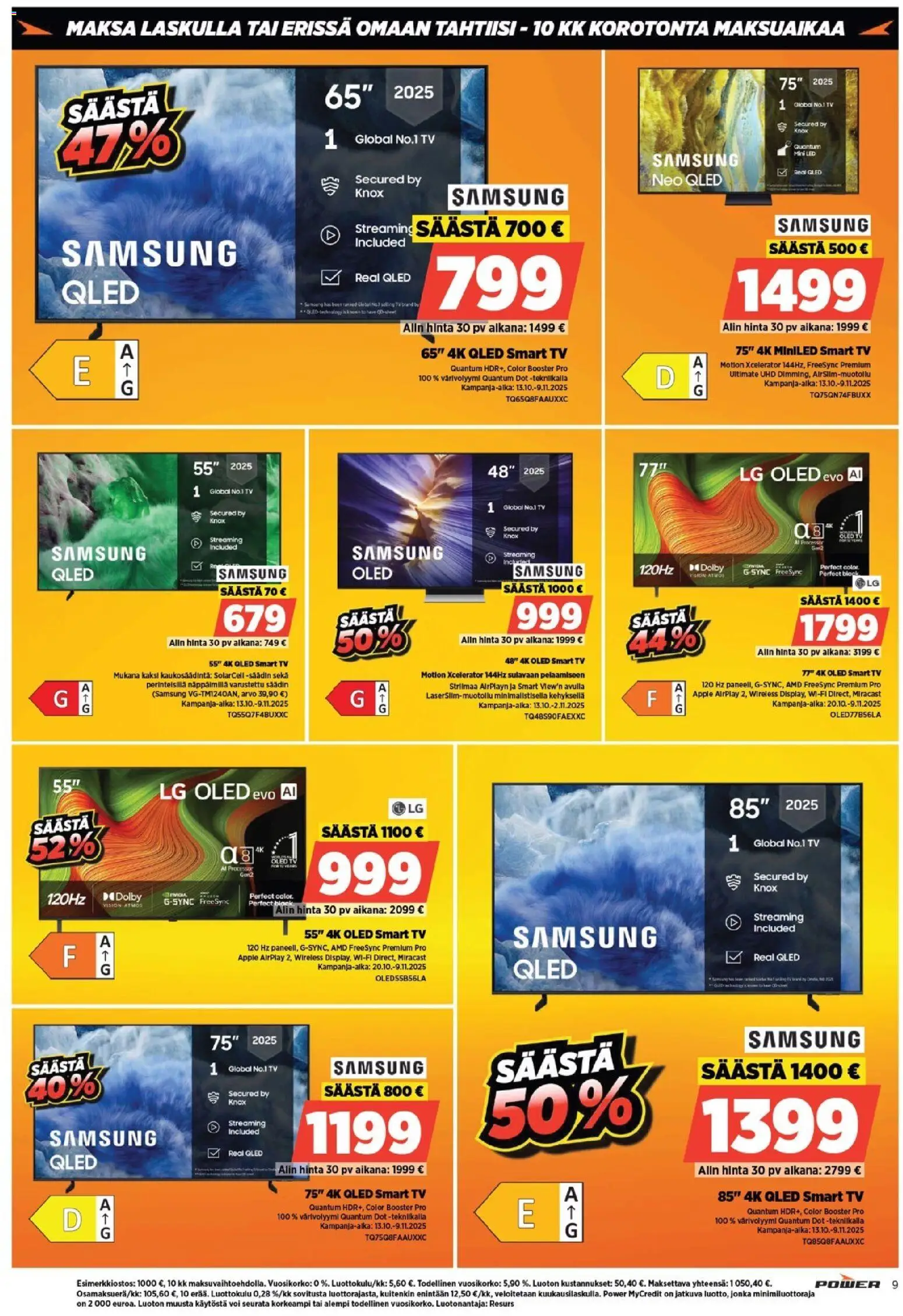 Power tarjoukset – voimassa 20.10.2025 alkaen | Sivu: 9 | Tuotteet: Voi, TV
