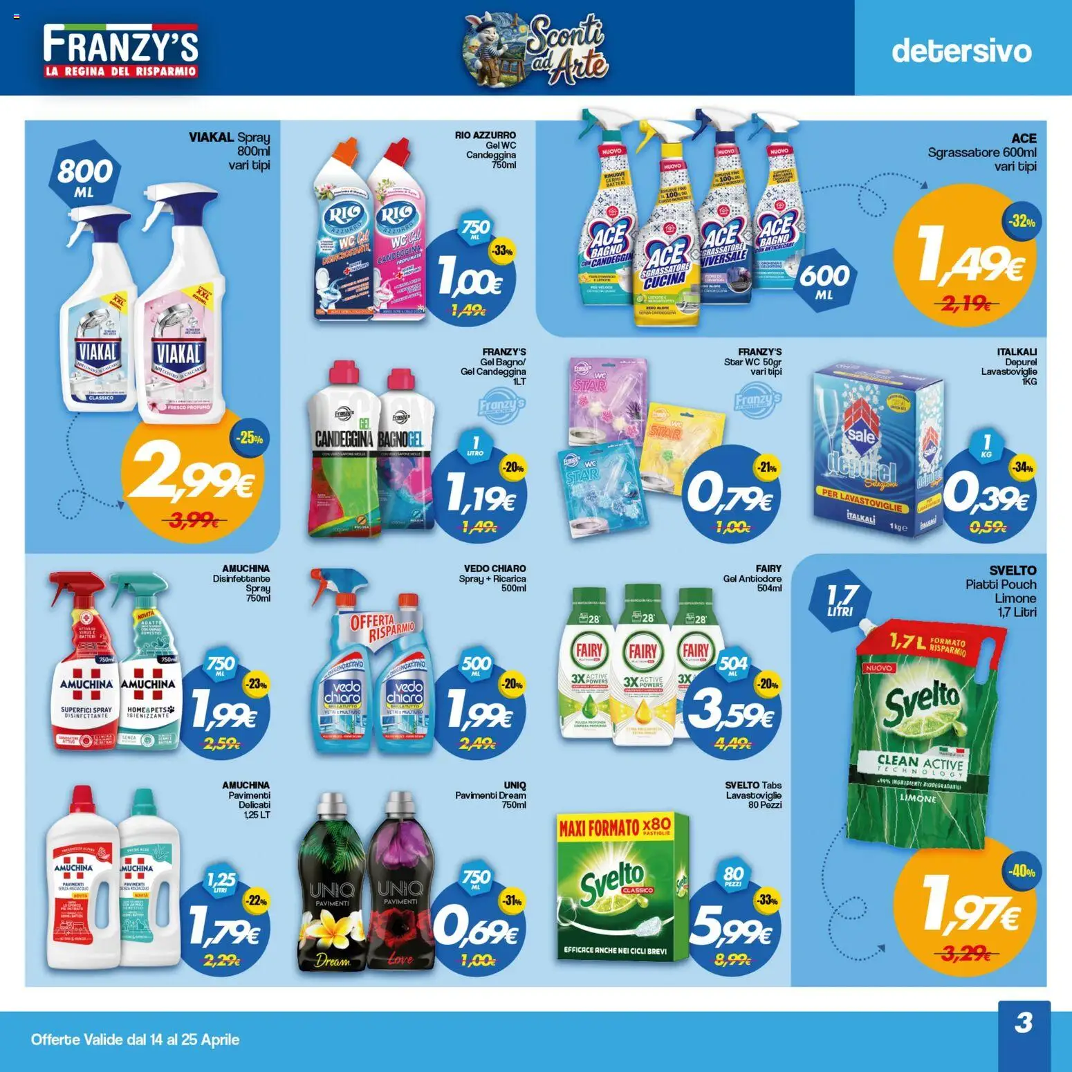 Volantino Franzy's del 14.04.2026 | Pagina: 3 | Prodotti: Sale, Limone, Lavastoviglie, Profumo
