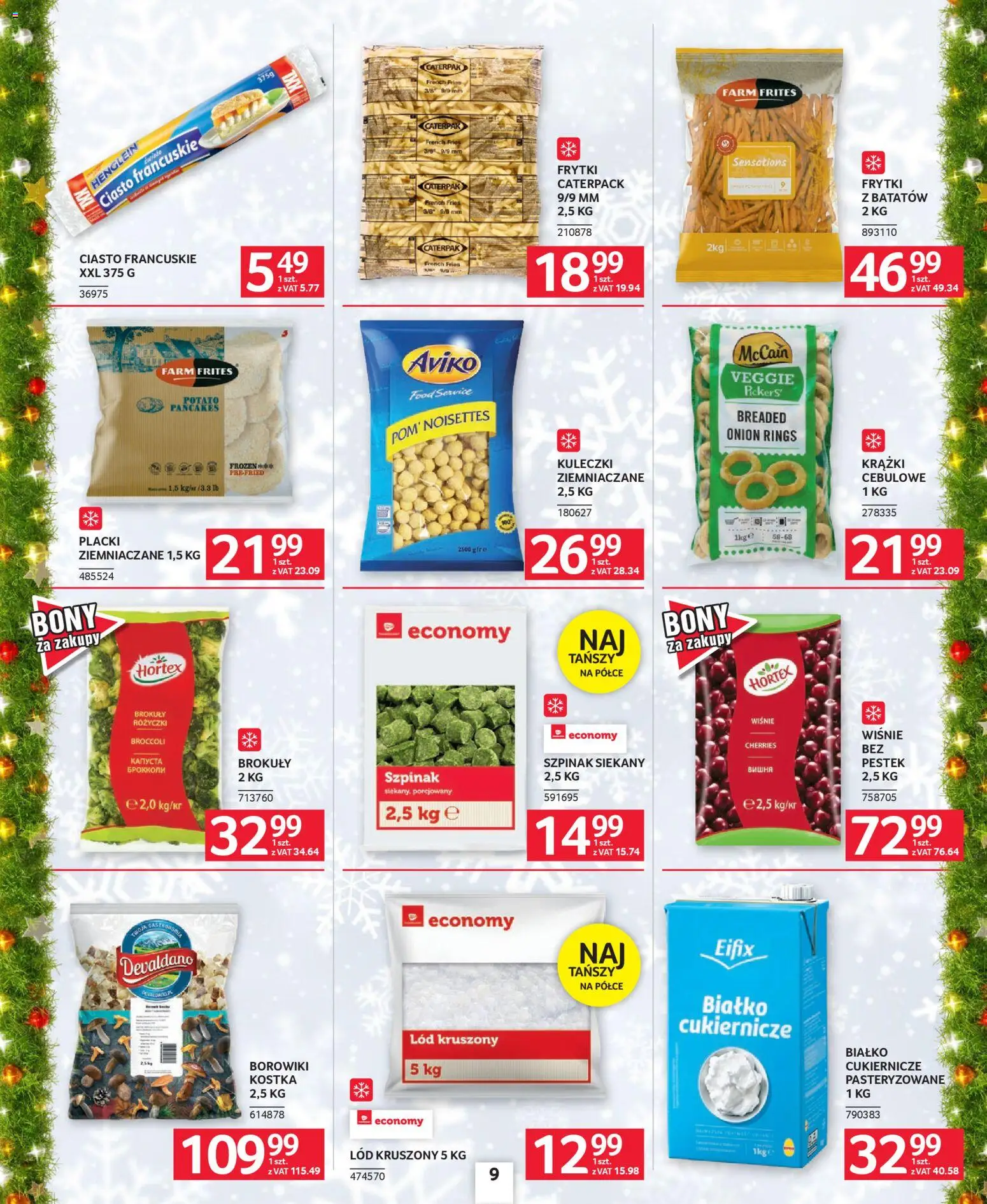 Selgros cash&carry Gazetka - Oferta dla gastronomii od 18.12.2025 | Strona: 9 | Produkty: Ciasto francuskie, Ciasto, Szpinak, Frytki