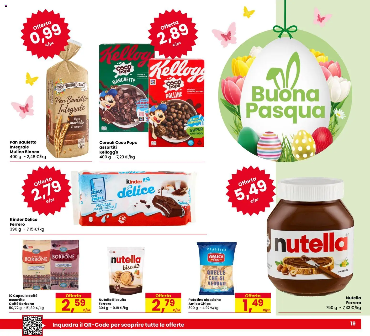 Volantino Despar del 26.03.2026 | Pagina: 19 | Prodotti: Caffè, Cereali, Patatine, Nutella