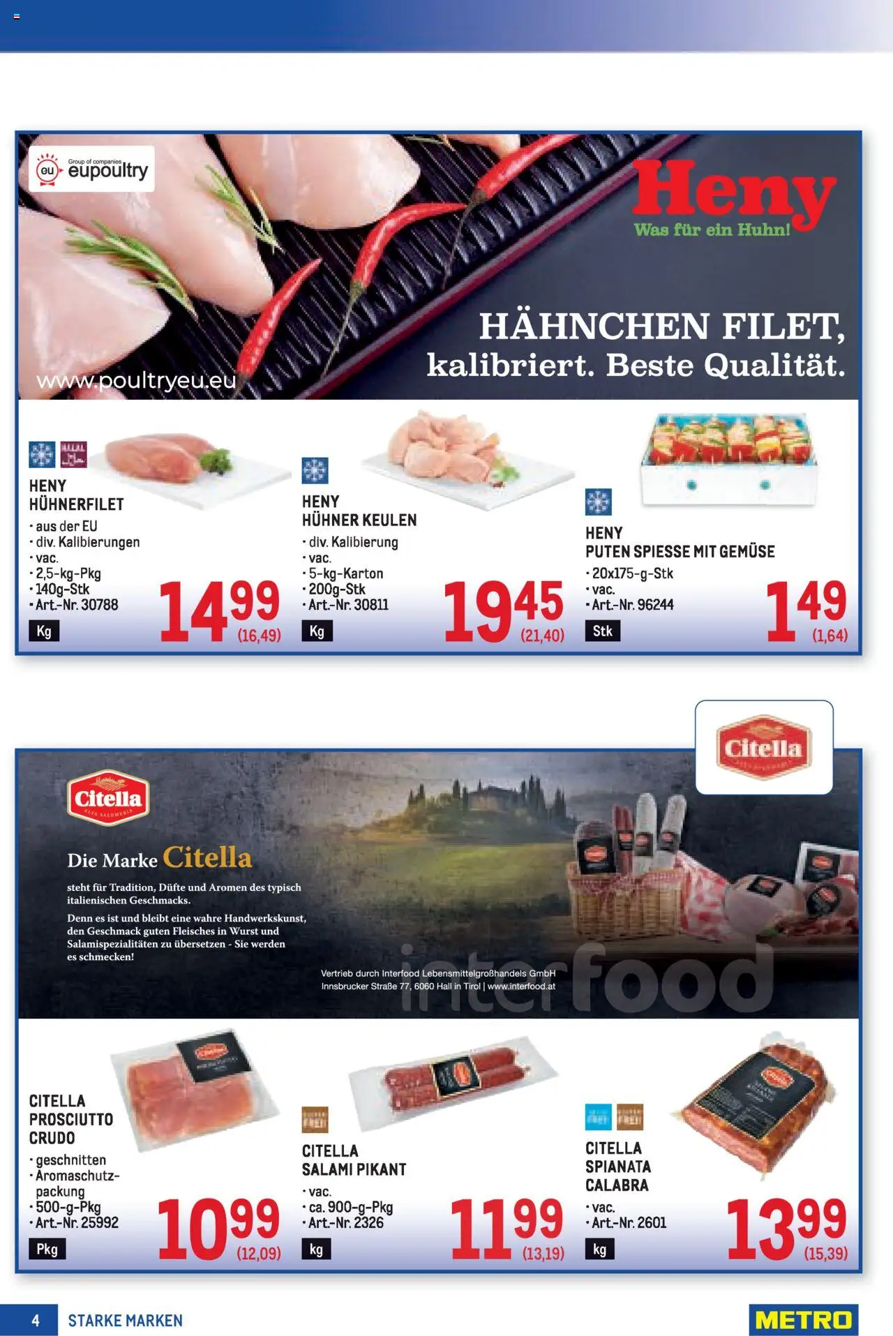 Metro  Angebote Starke Marken gültig ab 07.08.2025 | Seite: 4 | Produkte: Gemüse, Wurst, Salami