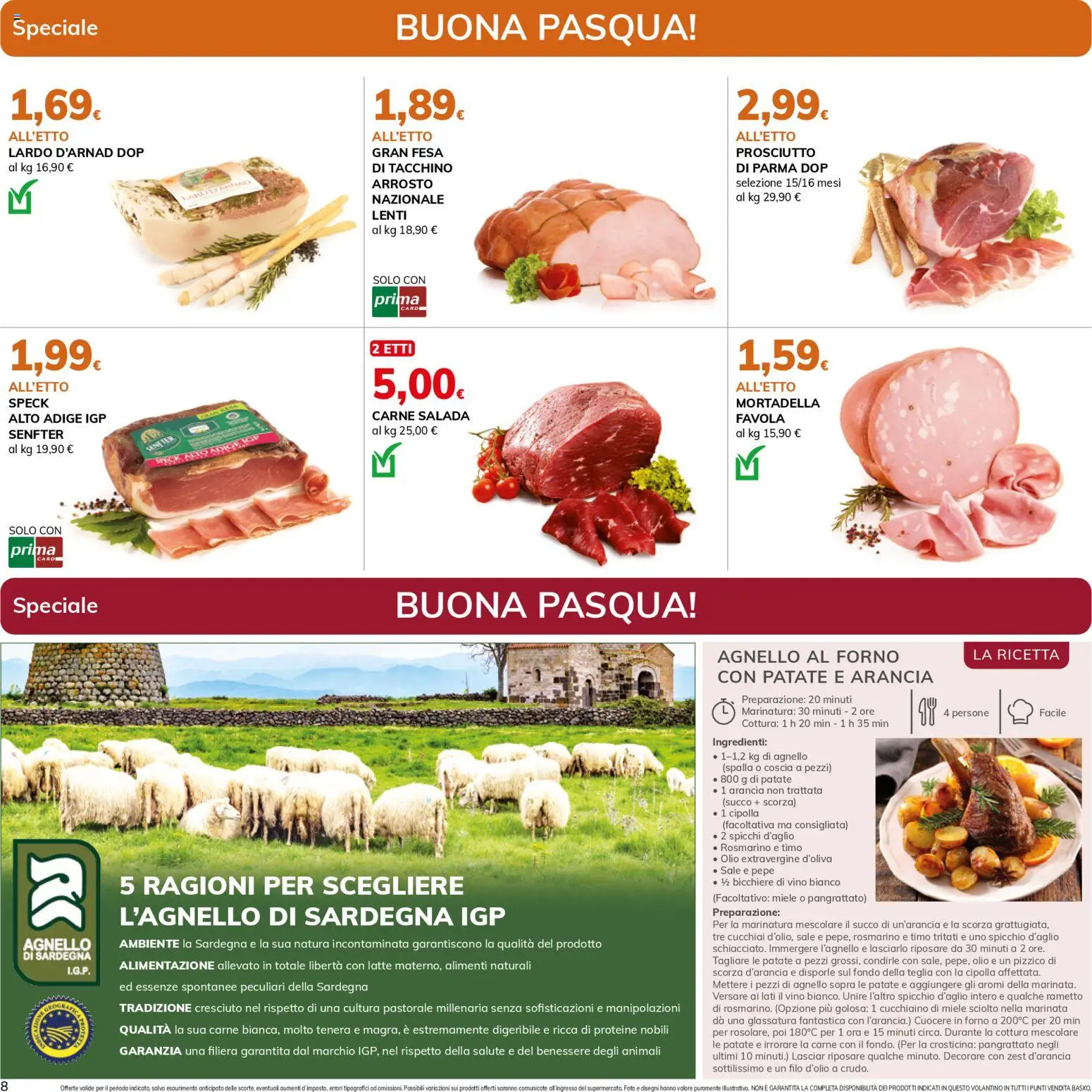 Volantino Basko del 24.03.2026 | Pagina: 8 | Prodotti: Rosmarino, Olio, Mortadella, Forno