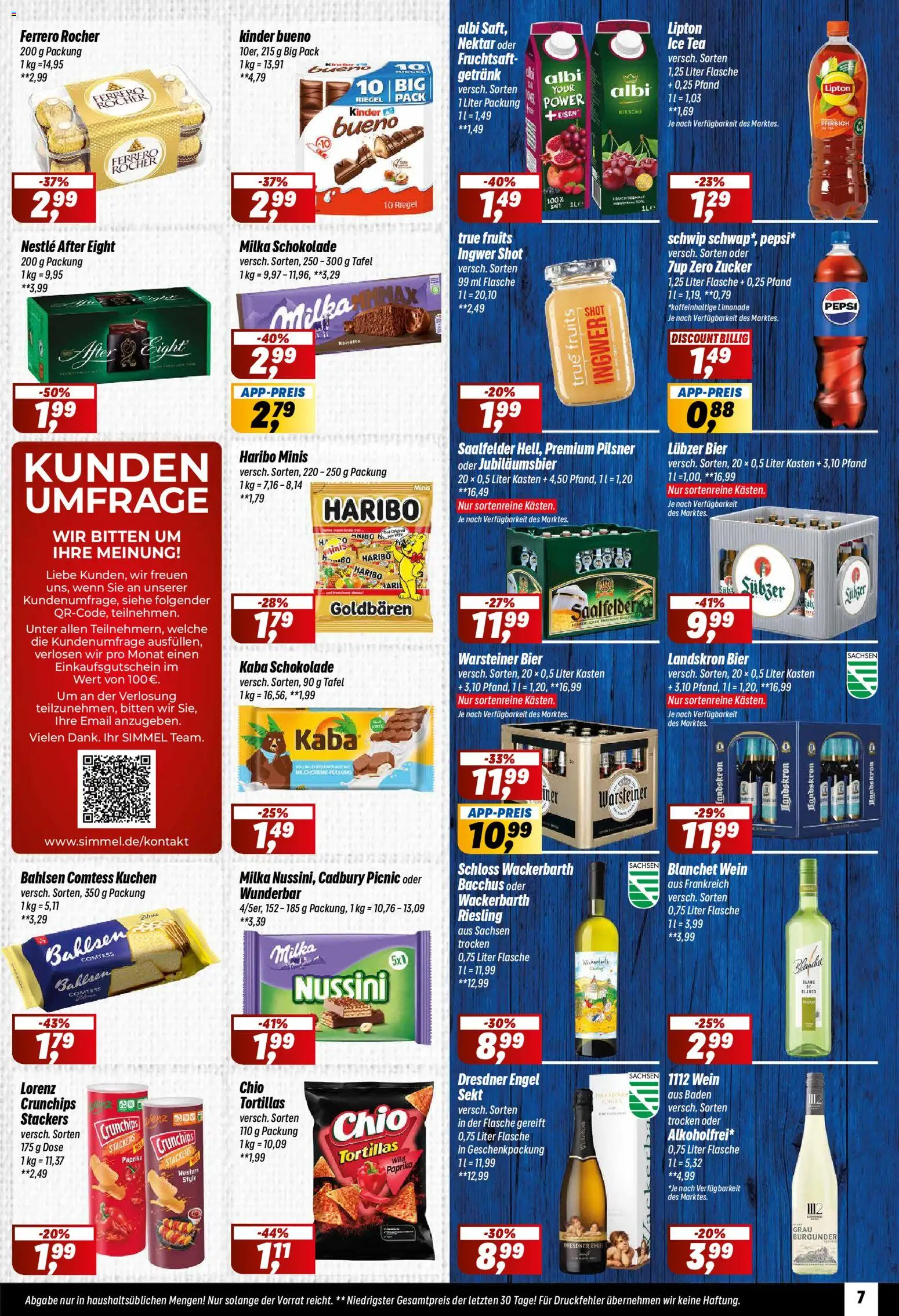 Simmel Prospekt 	 – gültig ab 16.03.2026 | Seite: 7 | Produkte: Haribo, Sekt, Warsteiner, Pfirsich