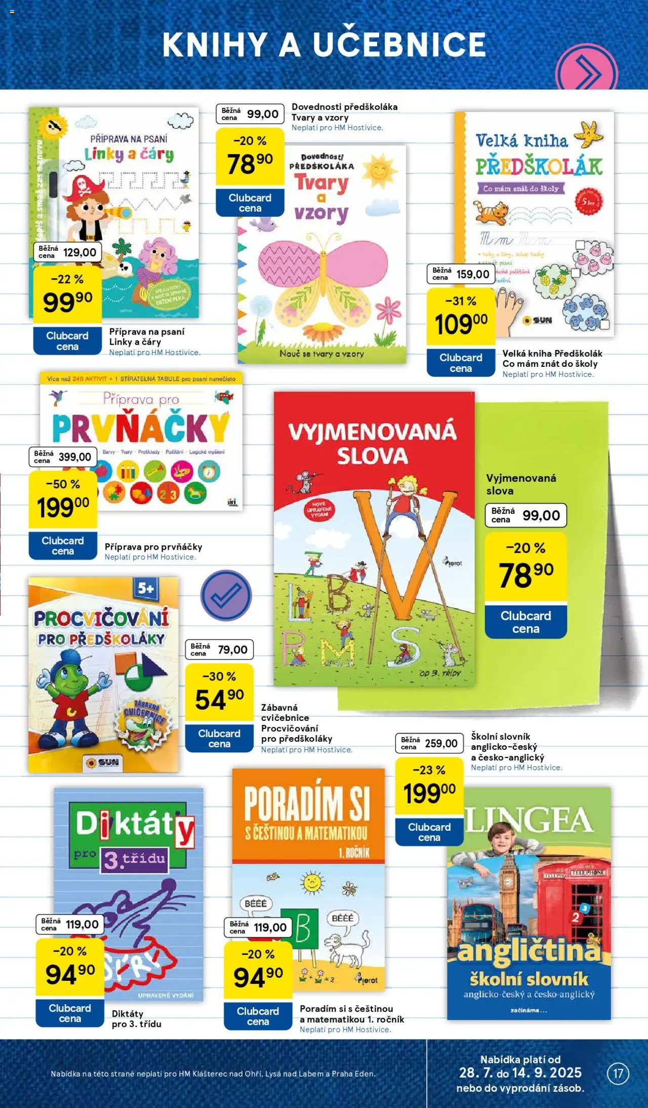 Tesco katalog od 11.08.2025 | Strana: 17 | Produkty: Kniha, Tabule, Barvy