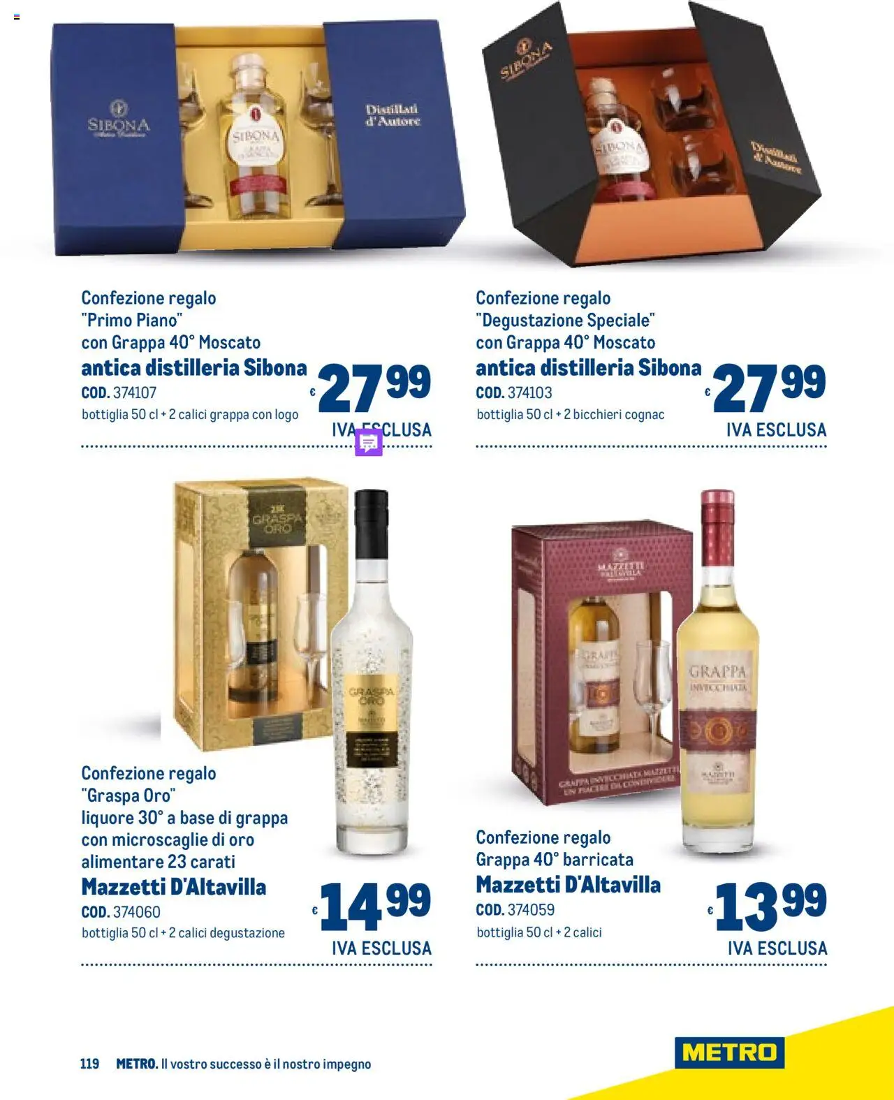 Volantino Metro del 06.11.2025 | Pagina: 119 | Prodotti: Liquore, Bottiglia, Grappa
