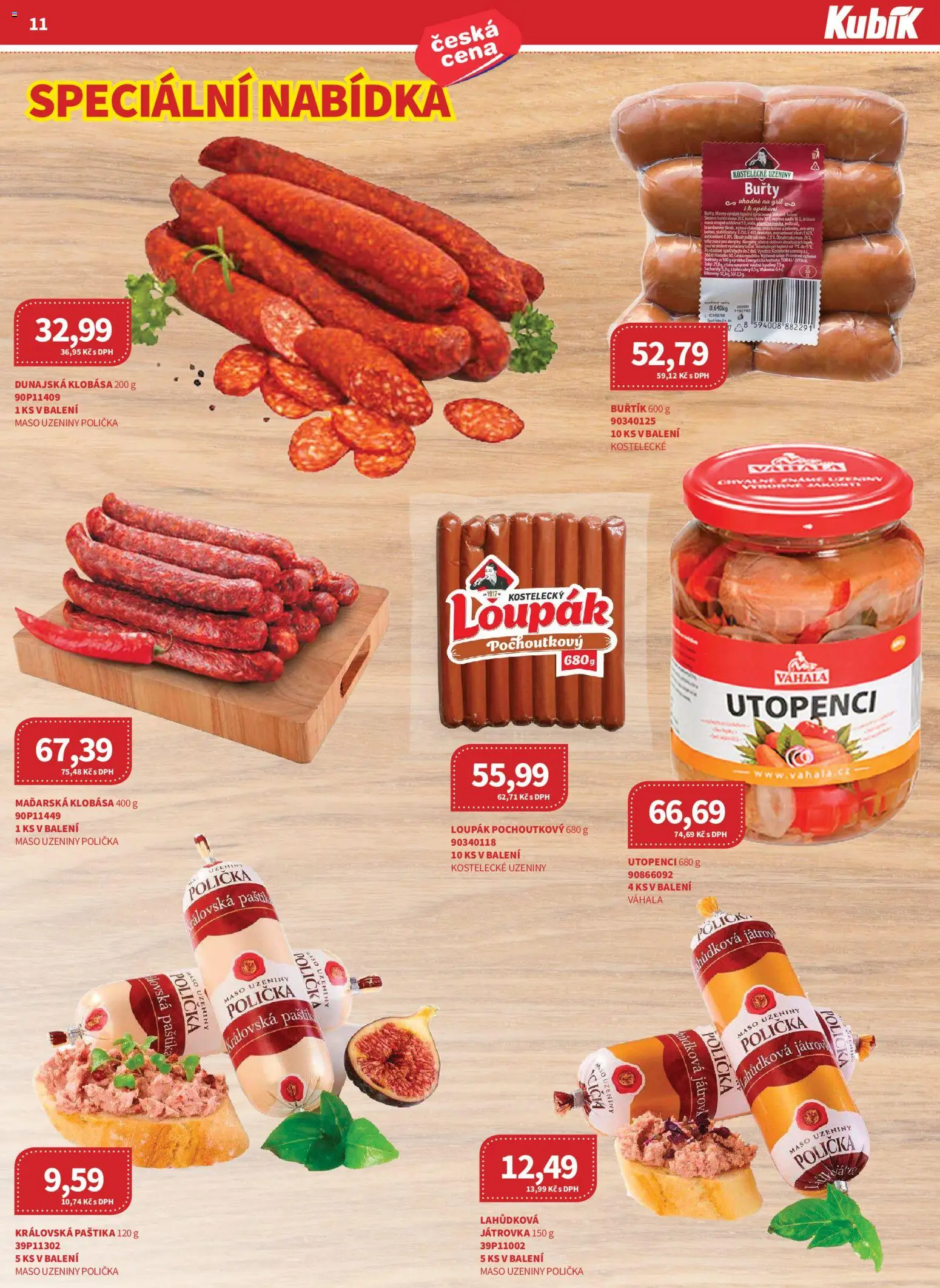 Kubík leták - Velkoobchod 03/2026 od 01.03.2026 | Strana: 11 | Produkty: Polička, Koření, Utopenci, Maso
