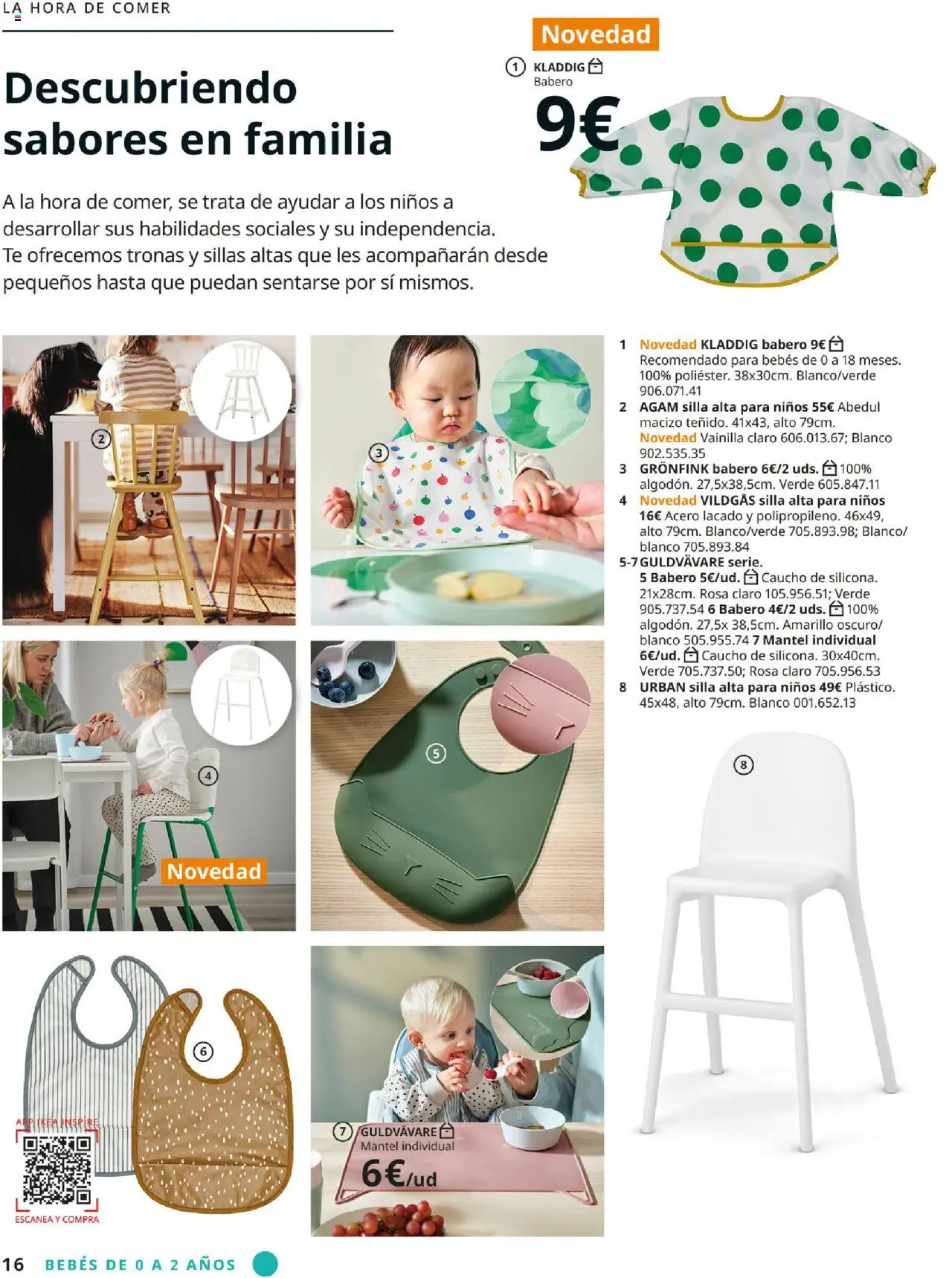 Catálogo IKEA y los niños │ válido desde el 01.09.2025 | Página: 16 | Productos: Mantel, Té, Silla, Silla alta para niños