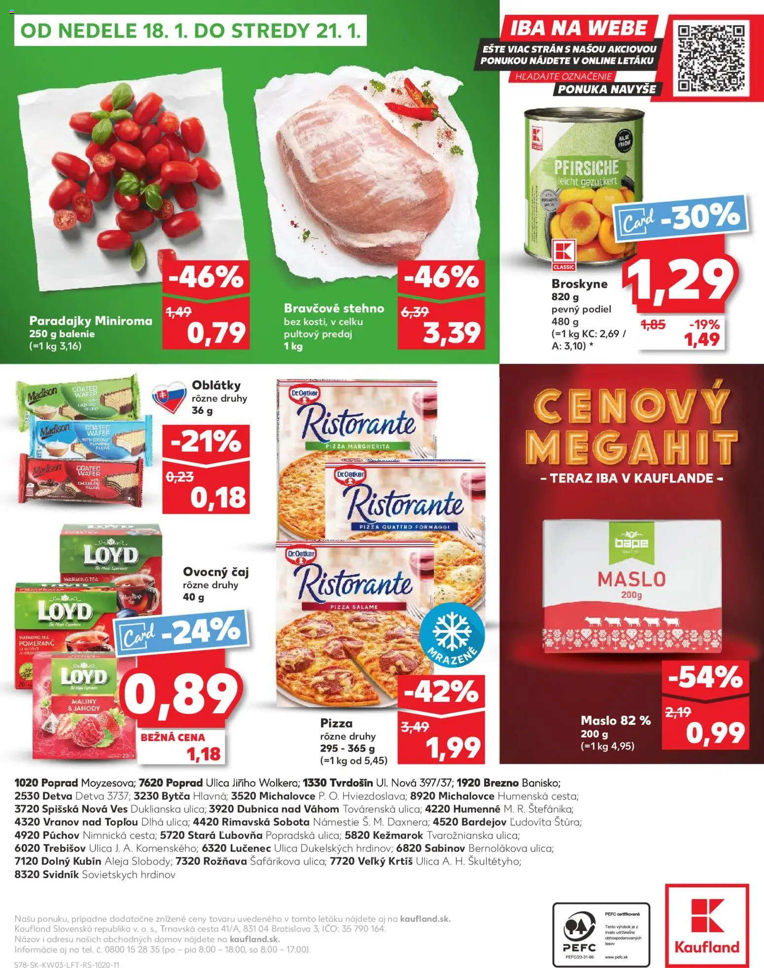 Nové Kaufland akcie – leták je platný od 15.01.2026 | Strana: 78 | Produkty: Maslo, Paradajky, Čaj, Jahody