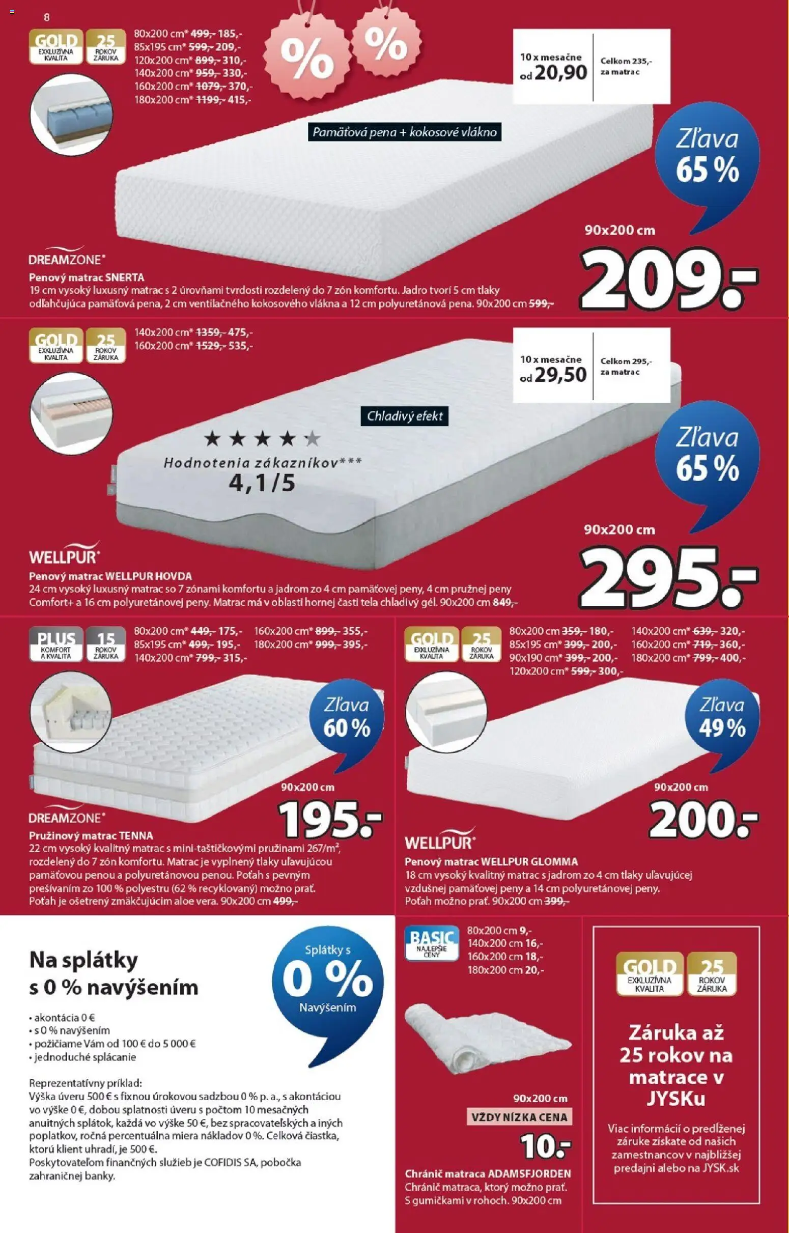 Nové JYSK akcie – leták je platný od 07.01.2026 | Strana: 8 | Produkty: Matrace, Matrac