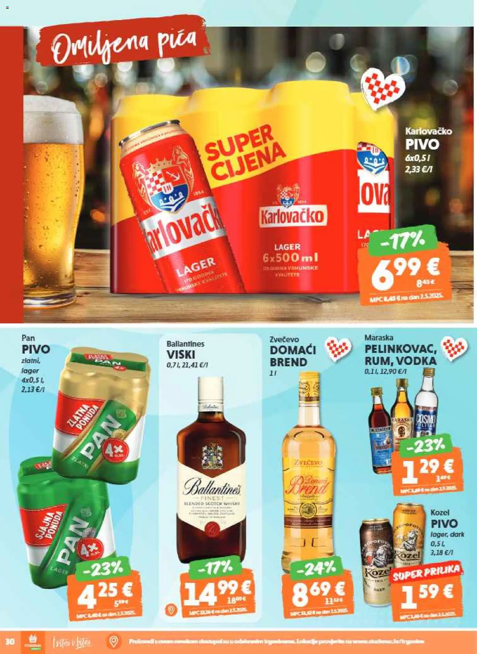 Studenac katalog | vrijedi od 25.03.2026 | Stranica: 30 | Proizvodi: Pivo, Whisky, Viski, Vodka