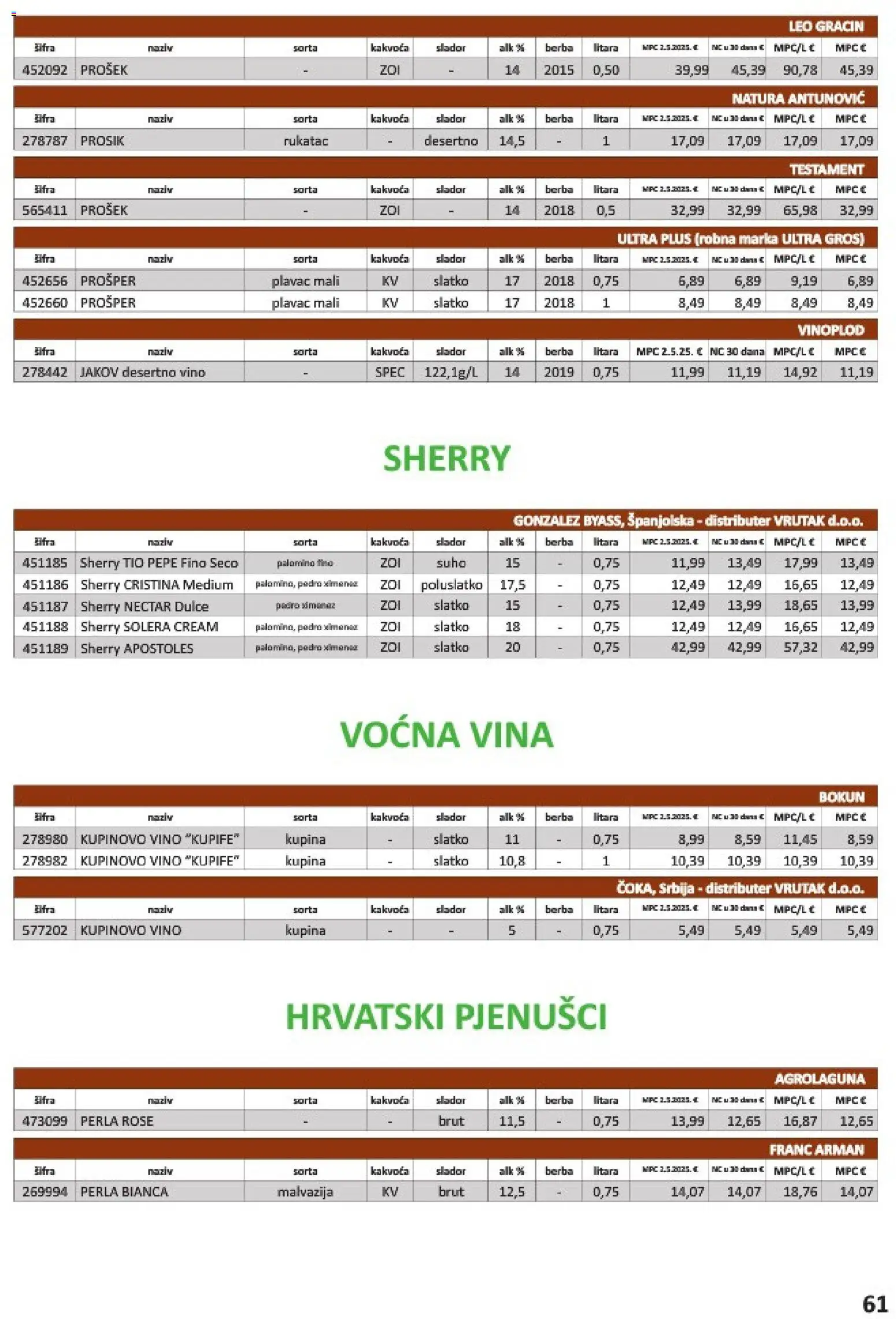 Vrutak katalog | vrijedi od 01.11.2025 | Stranica: 61 | Proizvodi: Vino