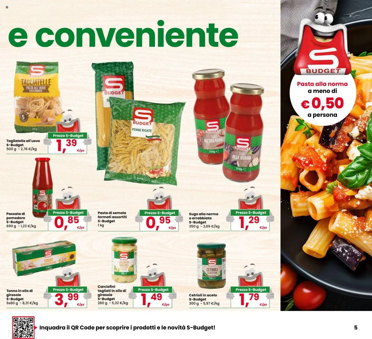 Volantino Eurospar del 09.10.2025 | Pagina: 5 | Prodotti: Olio, Pasta, Tonno, Aceto
