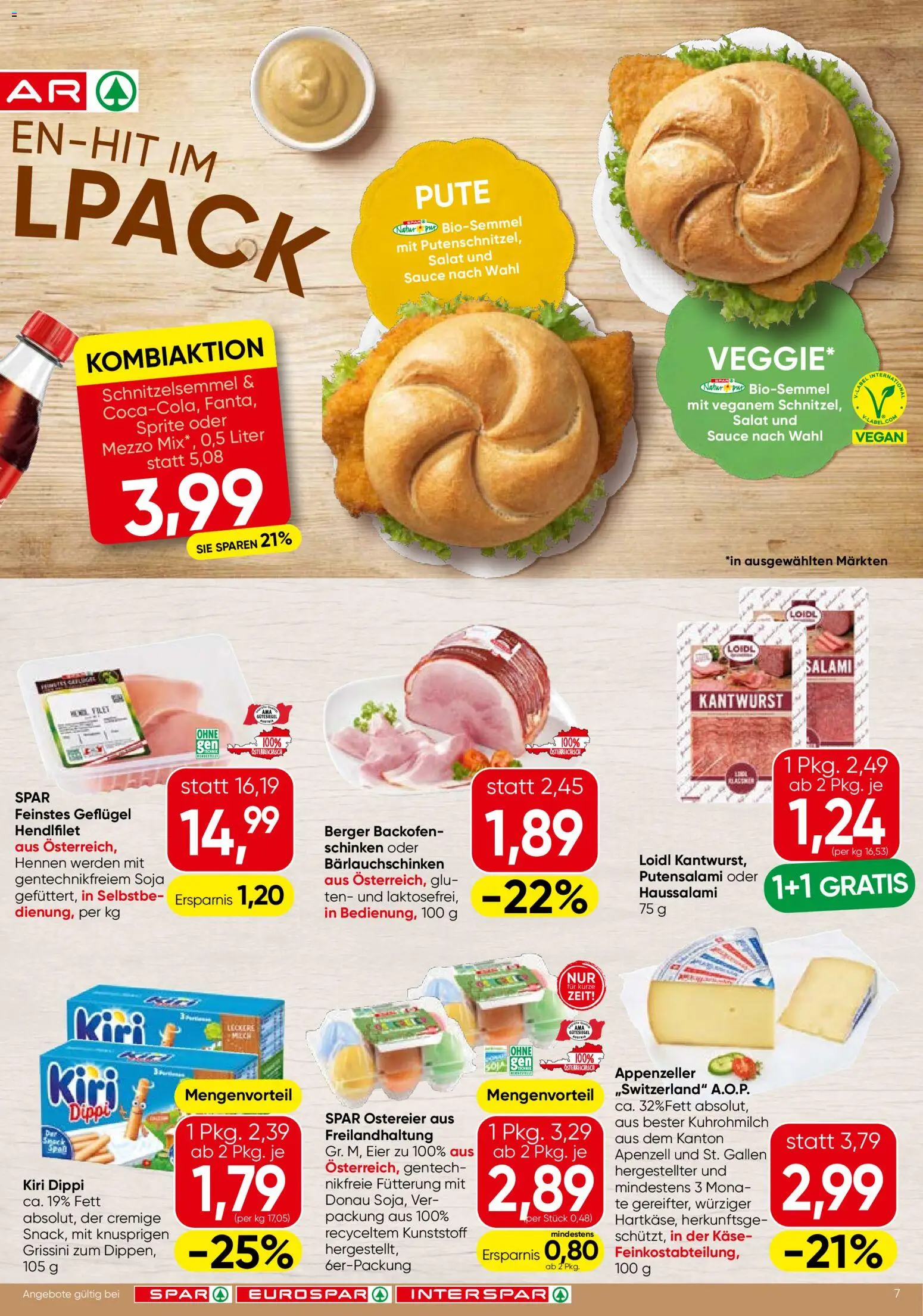 Spar Flugblatt - Steiermark gültig ab 19.02.2026 | Seite: 7 | Produkte: Käse, Eier, Salami, Schinken