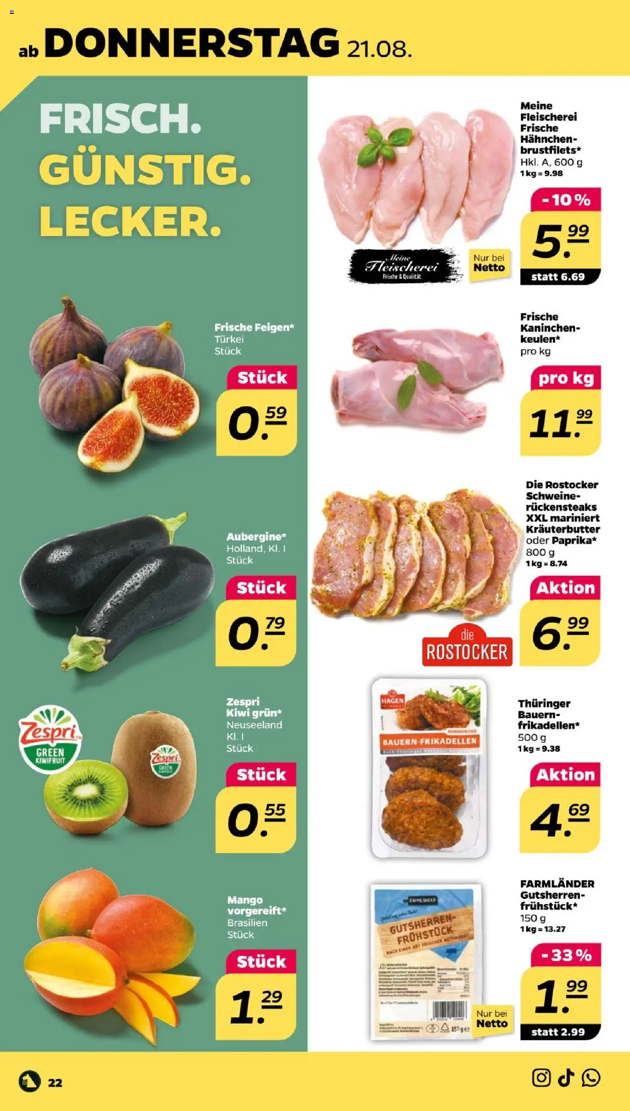 Netto Prospekt 	 - gültig ab dem 18.08.2025 | Seite: 24 | Produkte: Kaninchen, Kräuterbutter, Mango, Kiwi