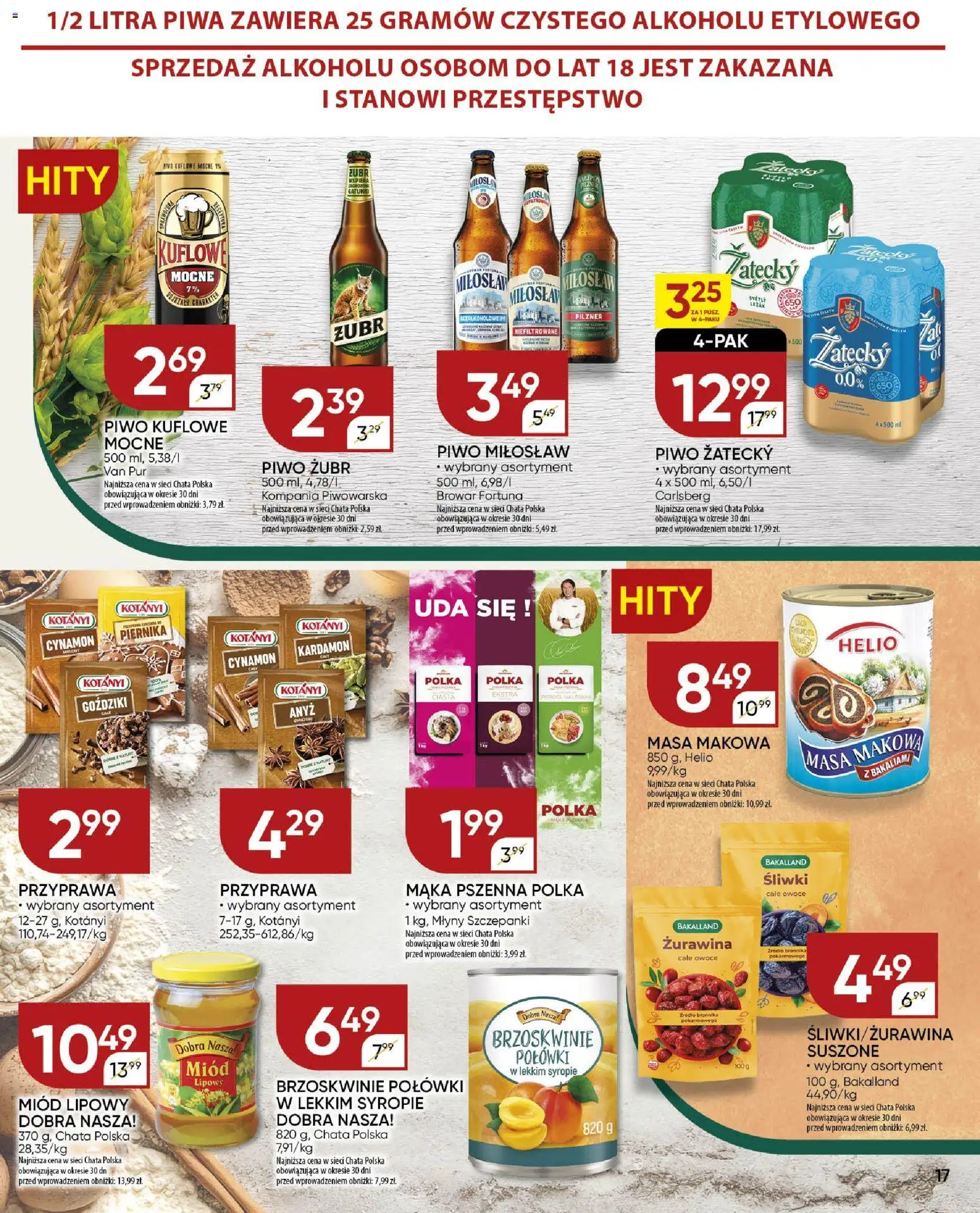 Chata Polska Gazetka od 20.11.2025 | Strona: 17 | Produkty: Goździki, Kardamon, Brzoskwinie, Owoce